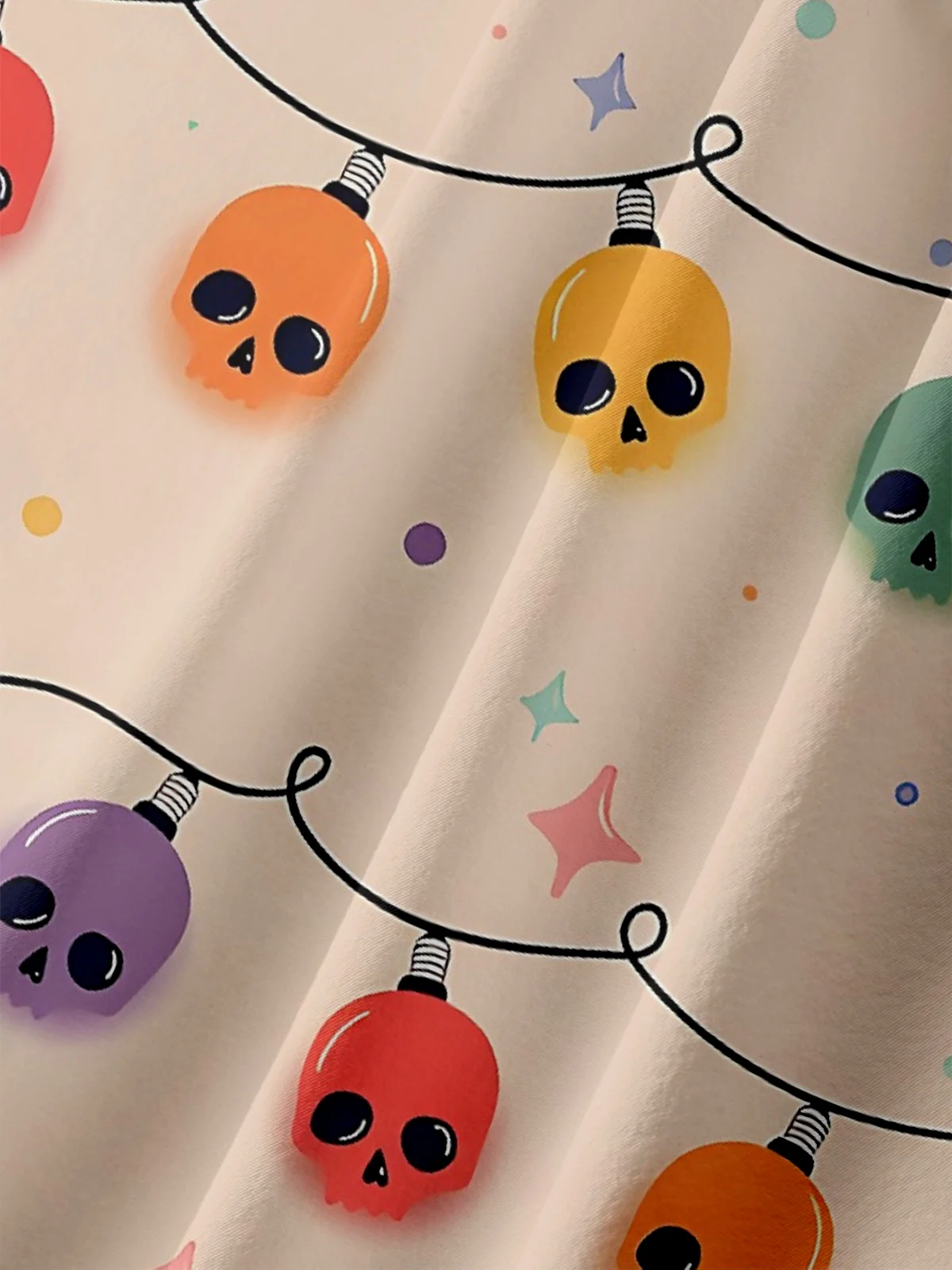 Moisture-wicking Halloween Christmas Skull Light Strip Chest Pocket Casual Shirt