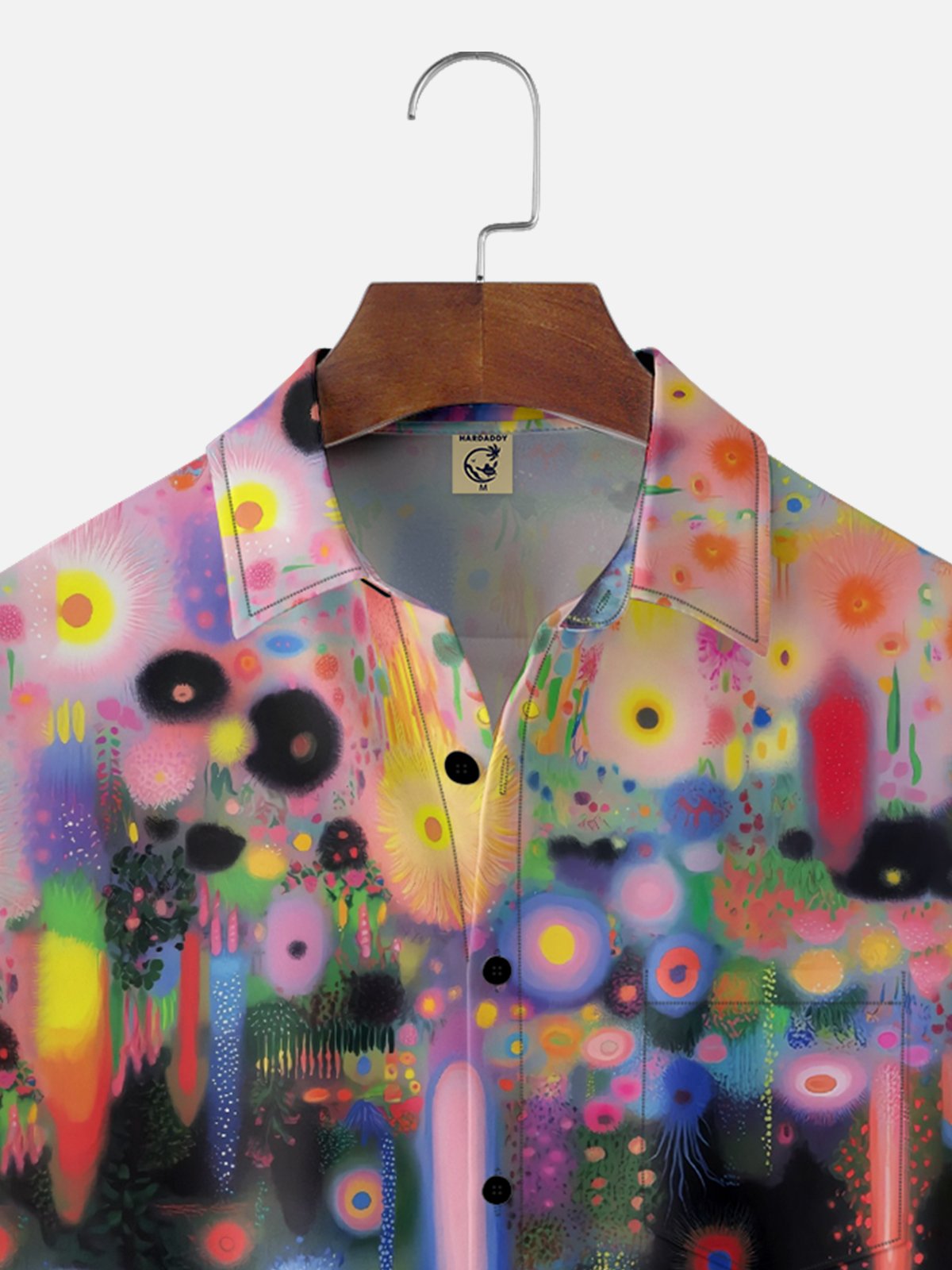 Moisture-wicking Youthful Abstract Art Print Chest Pocket Casual Shirt