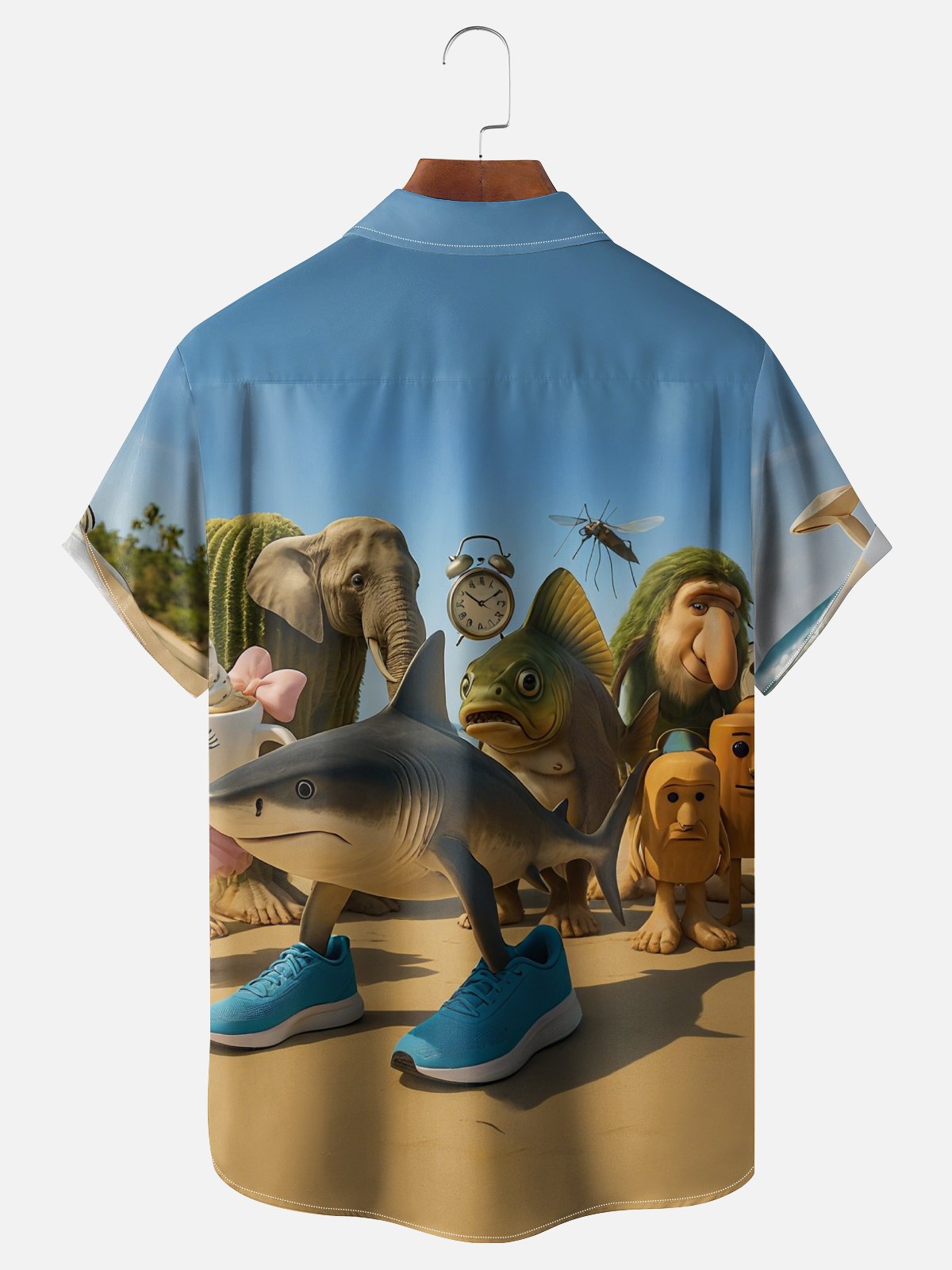 Moisture-wicking Fun "Tralalelo Tralala" Team Vanguard Chest Pocket Hawaiian Shirt