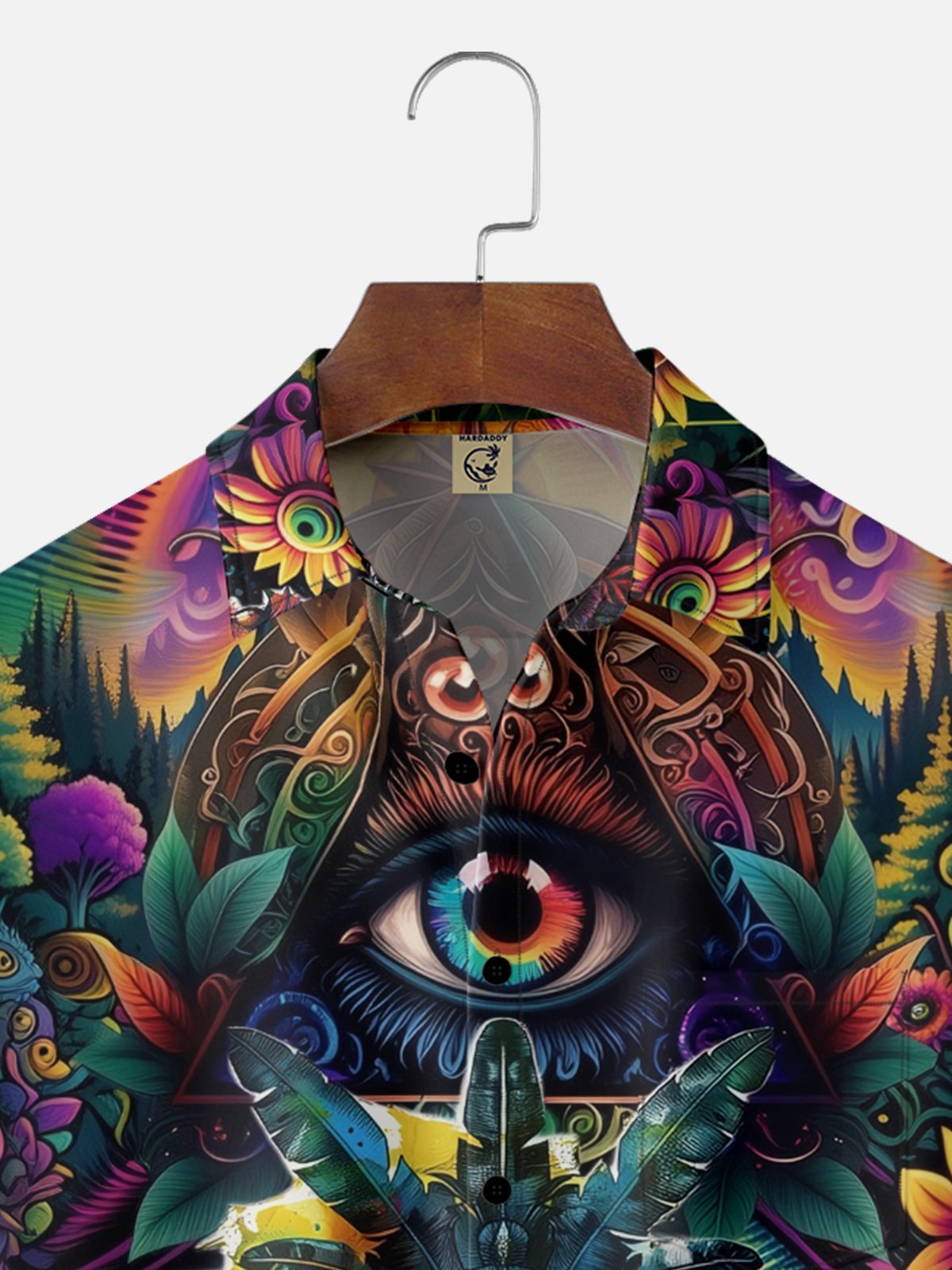 Moisture-wicking Tiki Flowers Chest Pocket Hawaiian Shirt