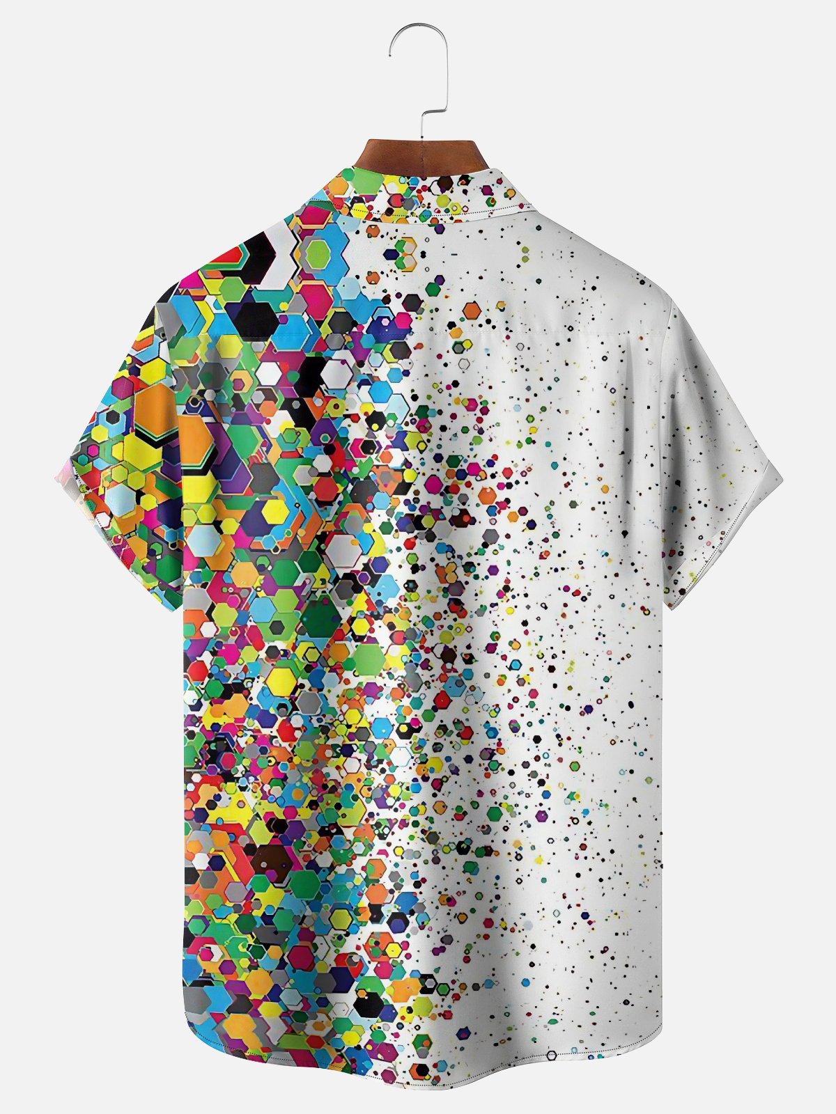 Moisture-Wicking Ombre Polka Dot Chest Pocket Hawaiian Shirt