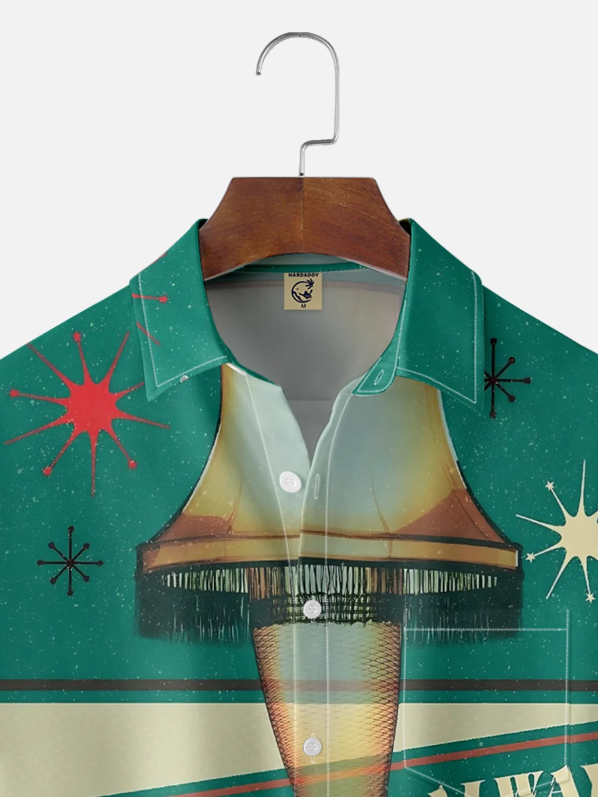 Moisture-Wicking Christmas Leg Lights Chest Pocket Hawaiian Shirt