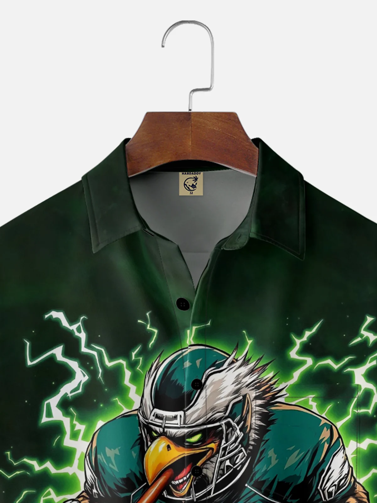 Moisture-wicking Eagle Football Sports Chest Pocket Casual Shirt