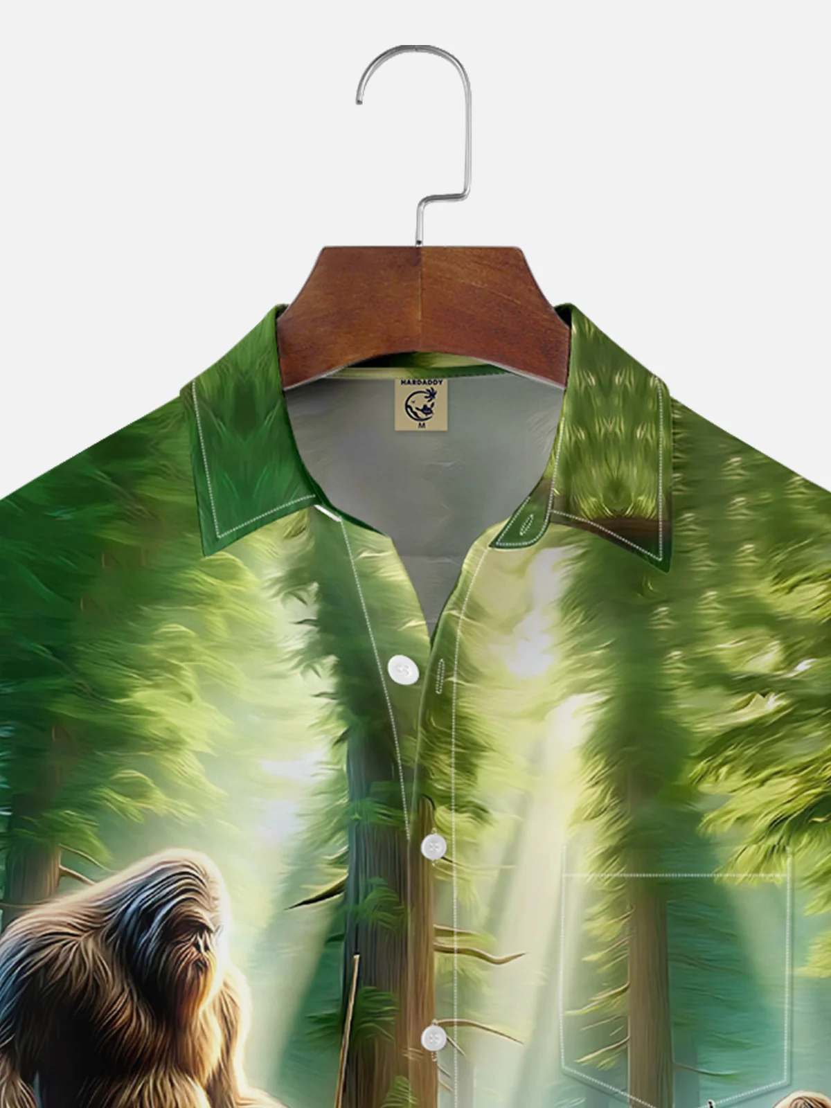 Moisture-Wicking Pool Bigfoot Chest Pocket Hawaiian Shirt