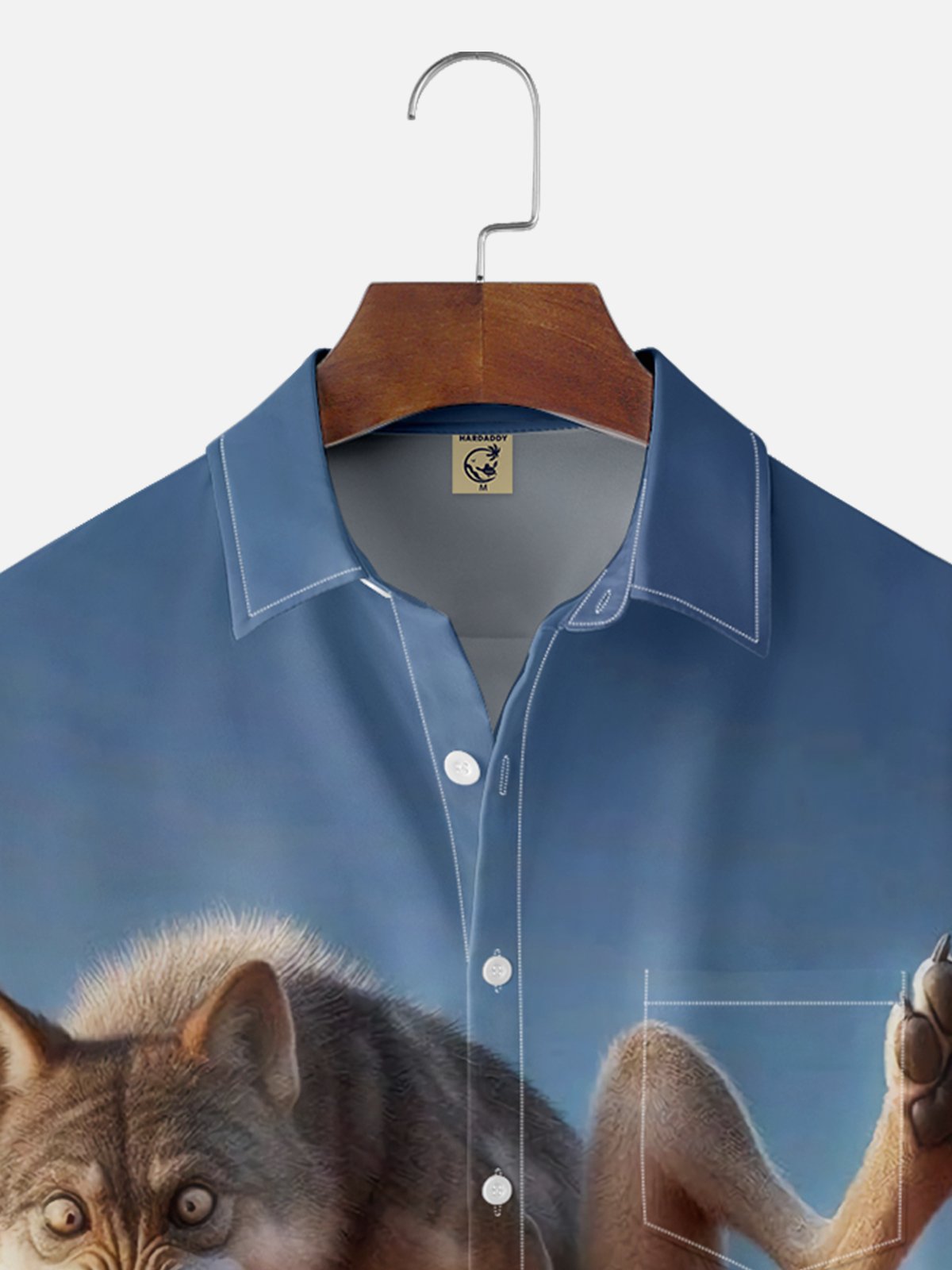 Moisture-Wicking Funny Mouse Wolf Chest Pocket Hawaiian Shirt