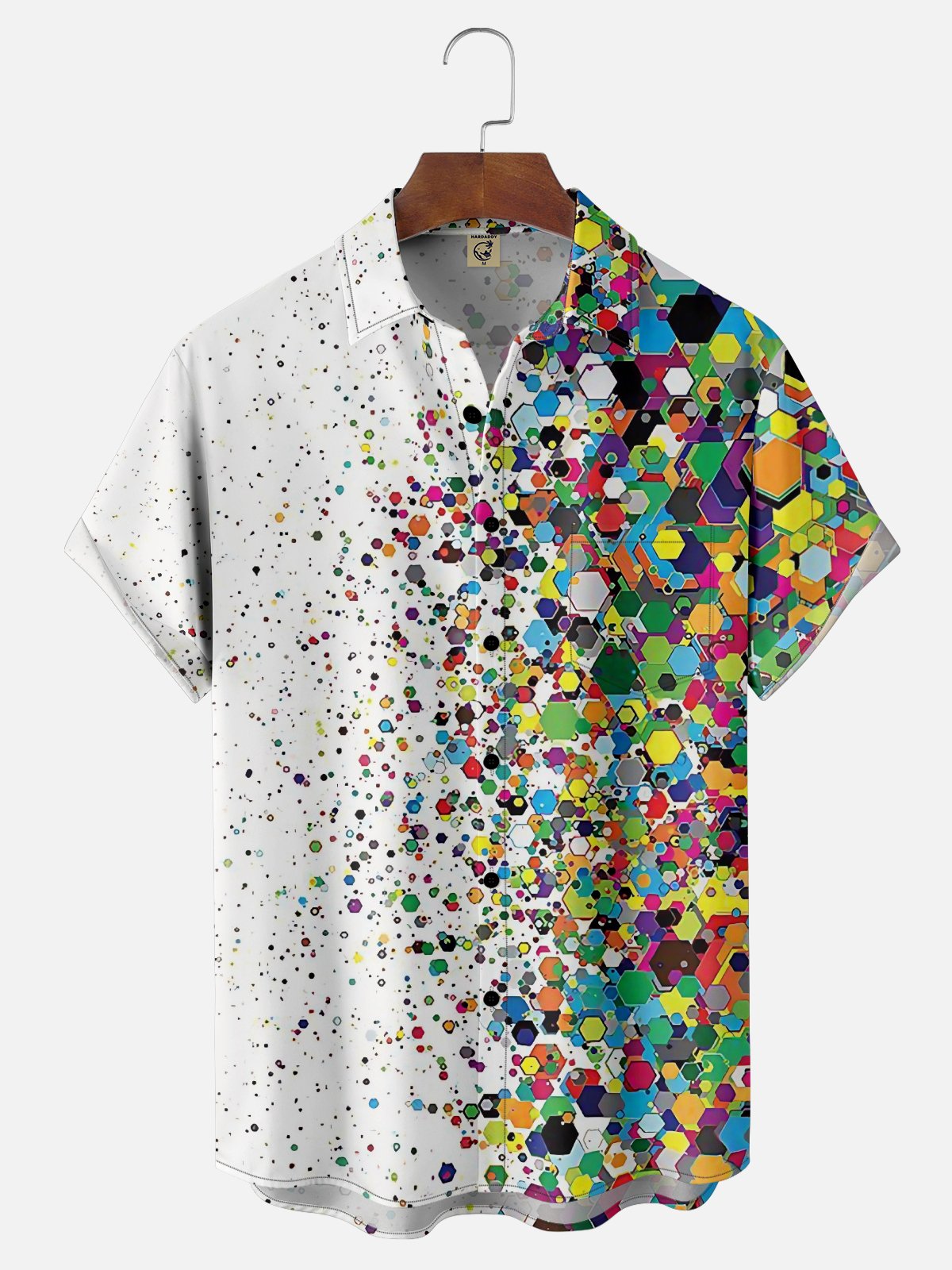 Moisture-Wicking Ombre Polka Dot Chest Pocket Hawaiian Shirt