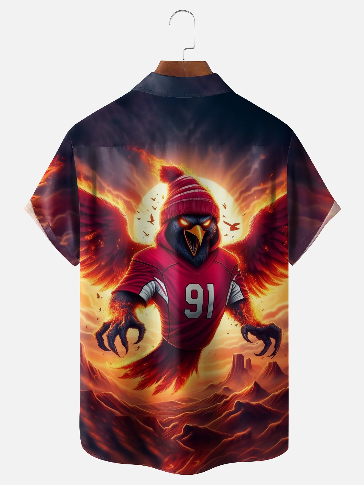 Moisture-wicking Cardinal Football Sports Chest Pocket Casual Shirt