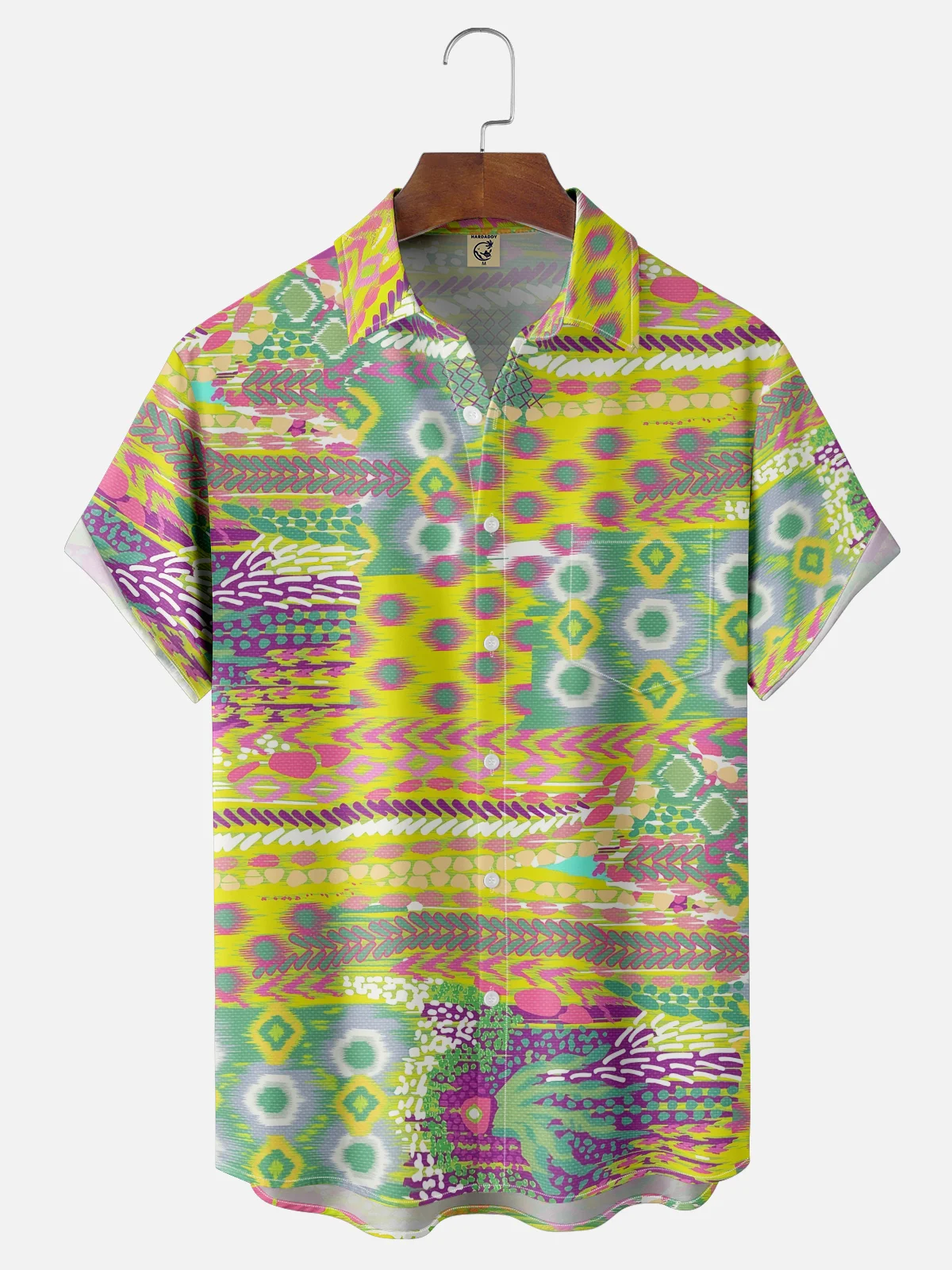 Moisture-wicking Ethnic Style Chest Pocket Casual Shirt