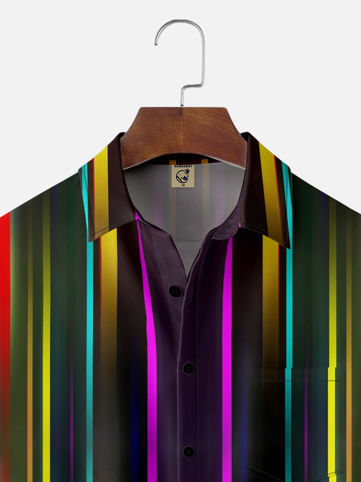Moisture-Wicking Ombre Stripe Chest Pocket Hawaiian Shirt