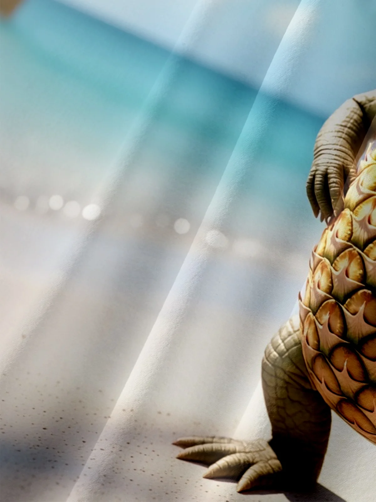Moisture-wicking Pineapple Crocodile Coconut Tree Beach Chest Pocket Hawaiian Shirt