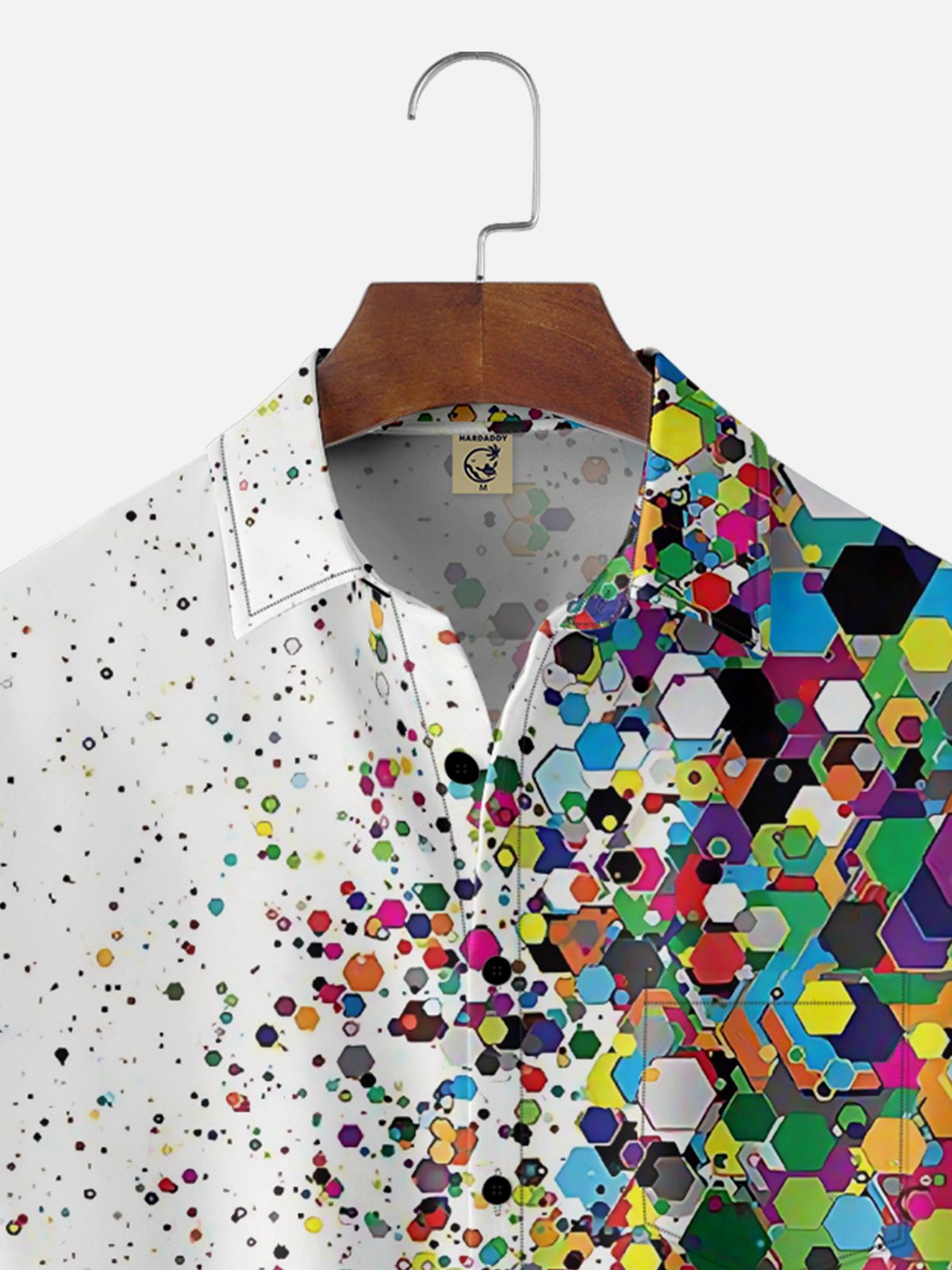 Moisture-Wicking Ombre Polka Dot Chest Pocket Hawaiian Shirt