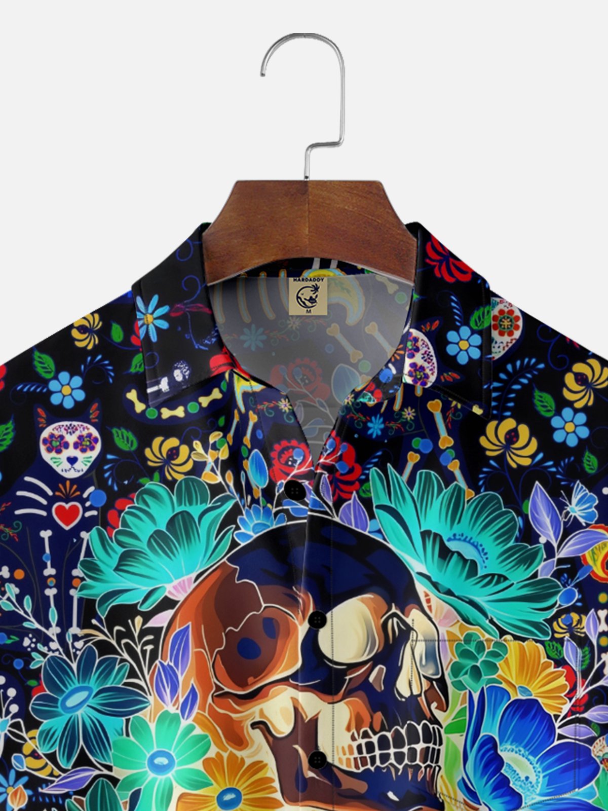 Moisture-wicking Day of the Dead Skeletons Chest Pocket Casual Shirt