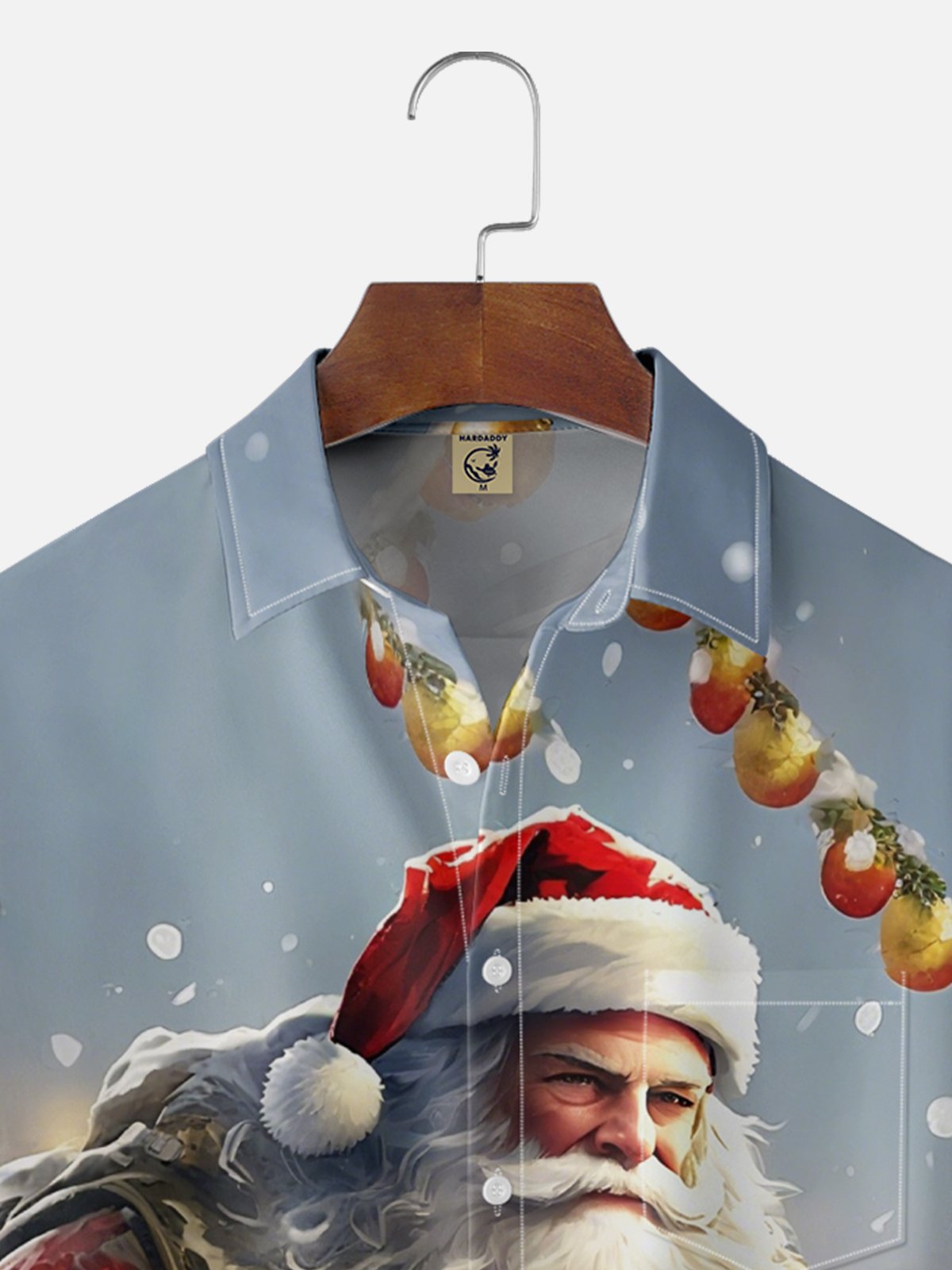 Moisture Wicking Christmas Army Santa Chest Pocket Hawaiian Shirt