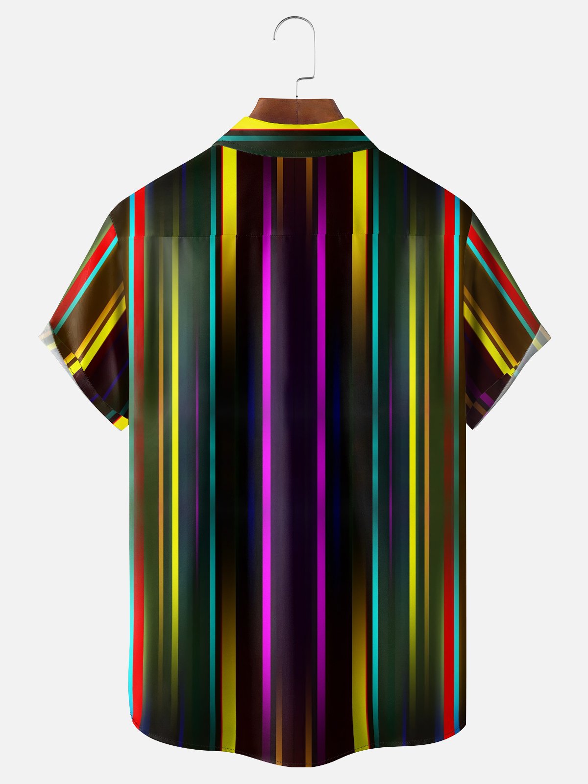 Moisture-Wicking Ombre Stripe Chest Pocket Hawaiian Shirt