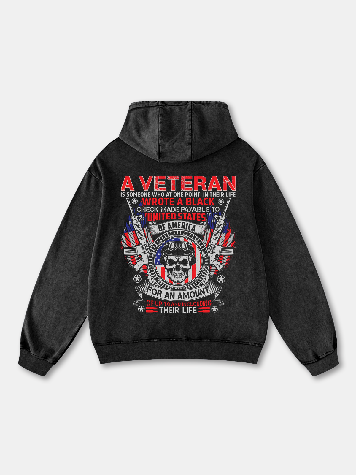 Veterans Day American Flag Skull Hoodie Sweatshirt