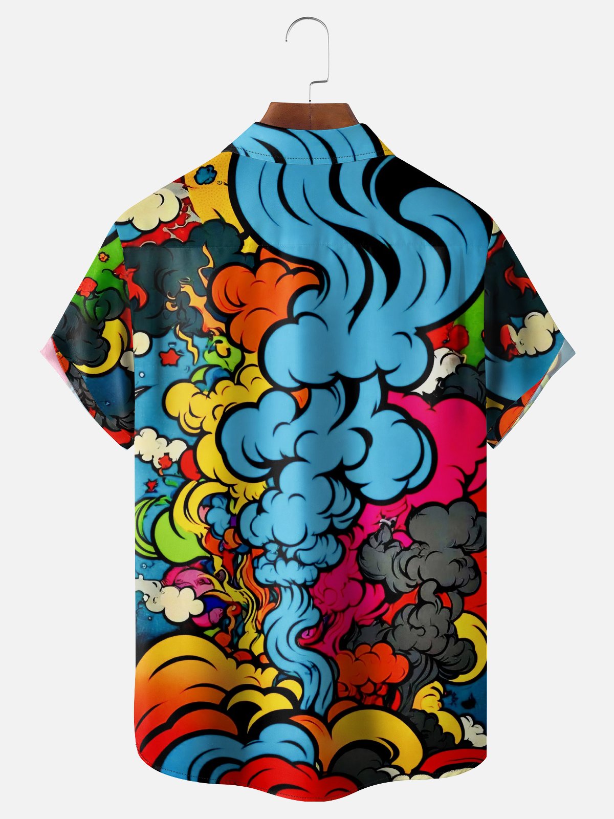 Moisture-wicking Cartoon Chest Pocket Casual Shirt