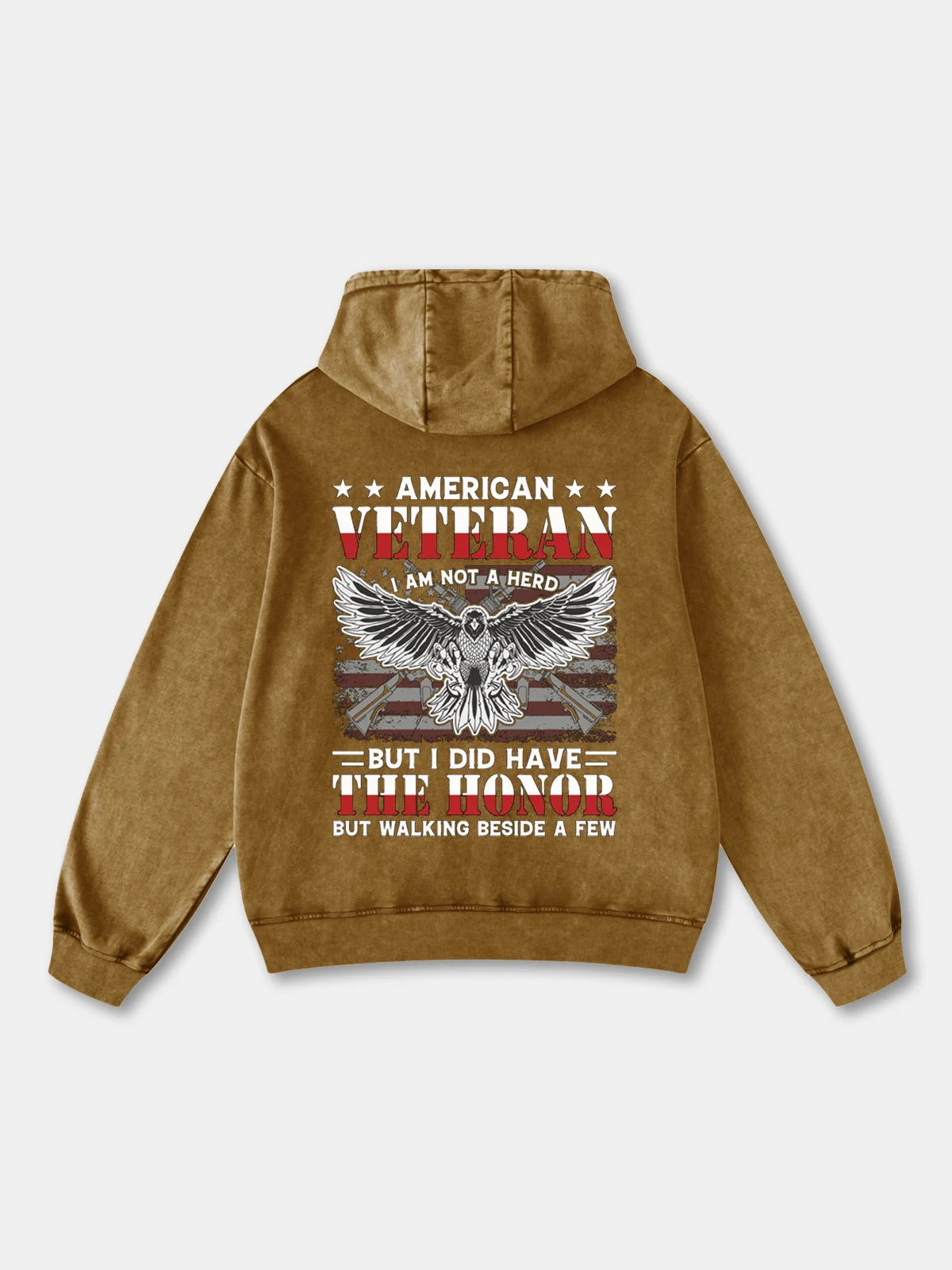 Veterans Day American Flag Eagle Slogan Hoodie Sweatshirt
