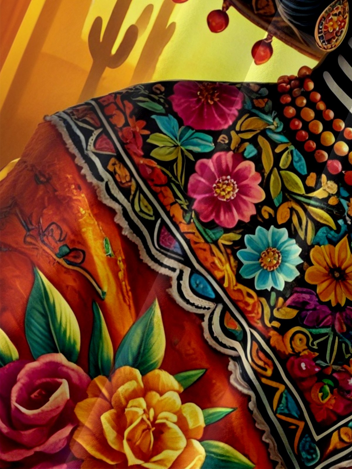 Moisture-wicking Day of the Dead Chest Pocket Casual Shirt