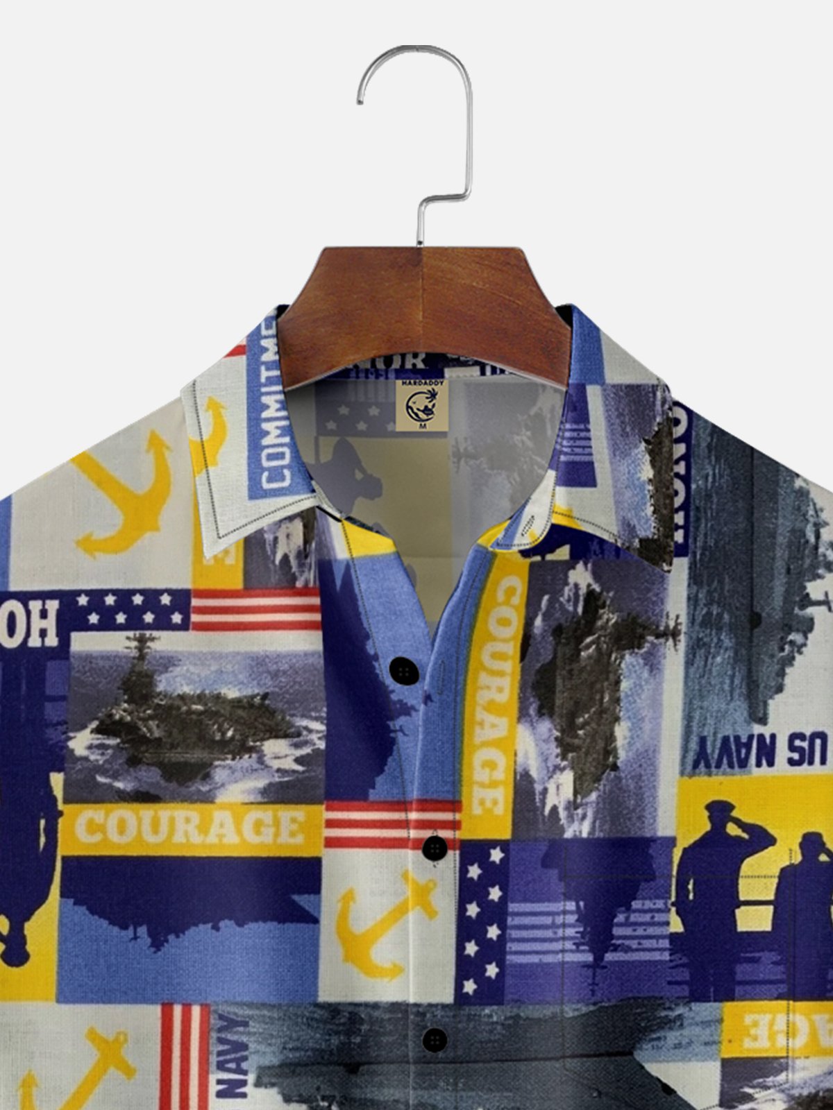 Moisture-wicking Veterans Day Navy Chest Pocket Casual Shirt