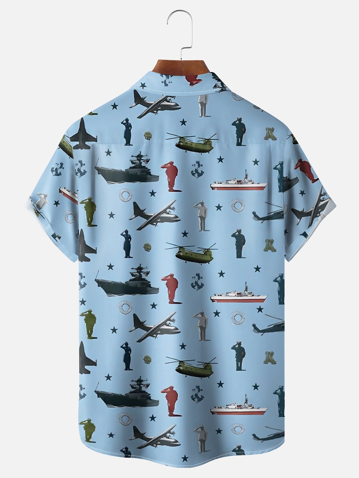 Moisture-wicking Veterans Day U.S. Army, Navy, Air Force Chest Pocket Casual Shirt
