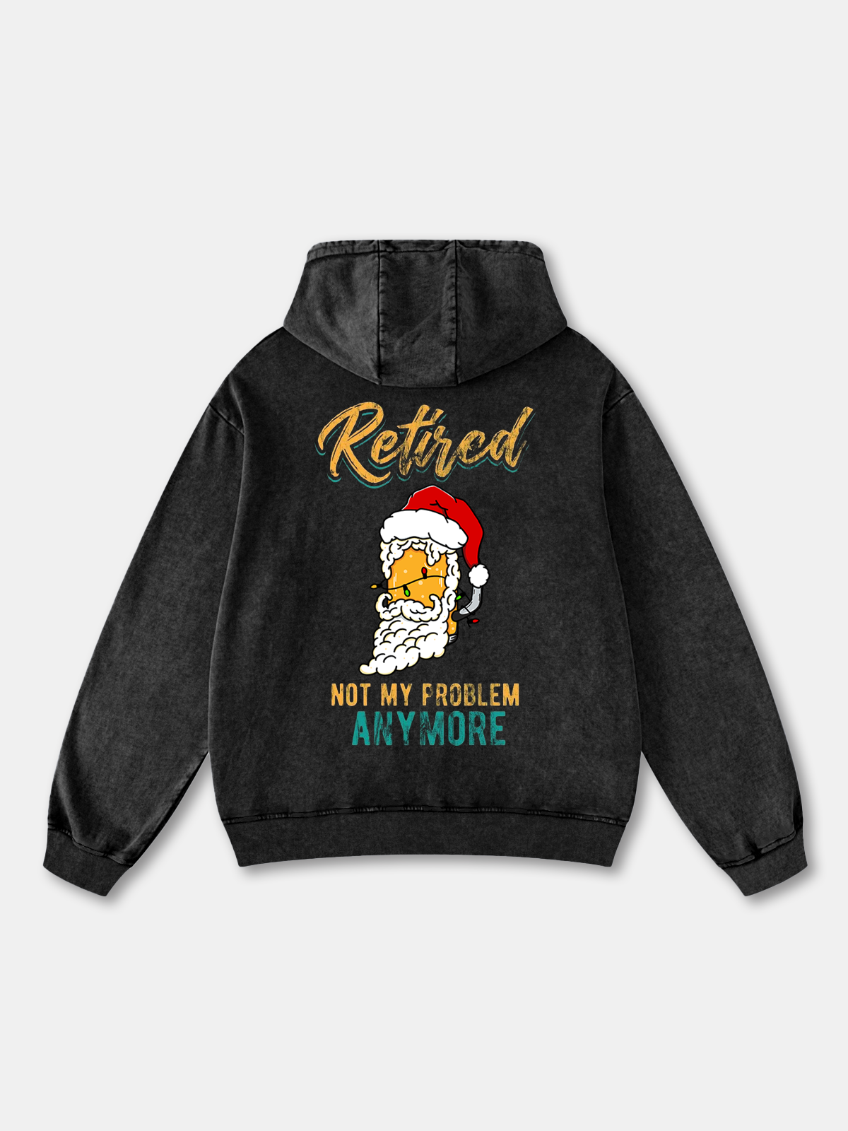 Hardaddy x Kimprut Imut Santa Hat beer Lights Retired Not My Problem Anymore Hoodie Sweatshirt