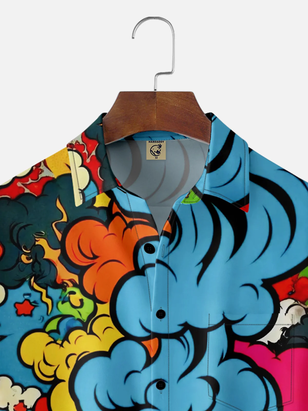 Moisture-wicking Cartoon Chest Pocket Casual Shirt