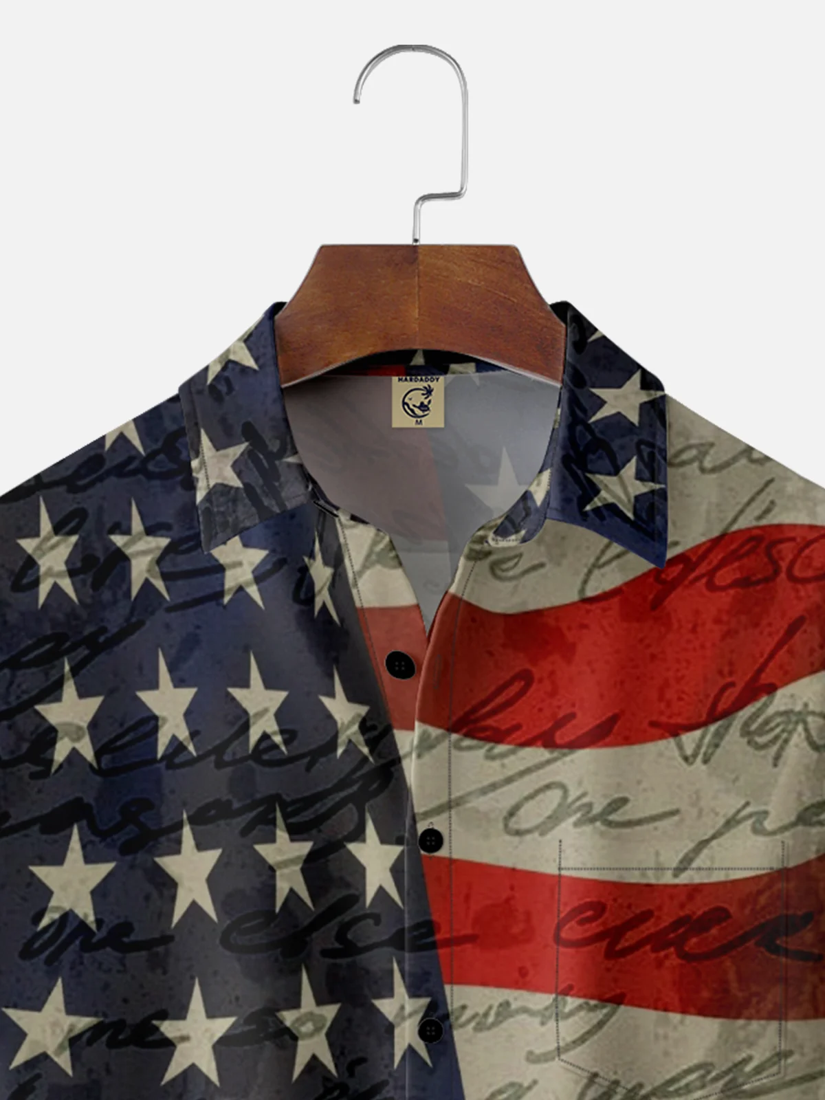 Hardaddy X Valentina Bjekovic Moisture-wicking Veterans Day American Flag Chest Pocket Casual Shirt