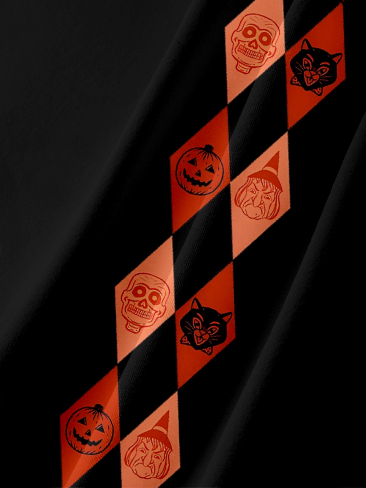 Moisture-wicking Halloween Skull Pumpkin Fun Chest Pocket Bowling Shirt