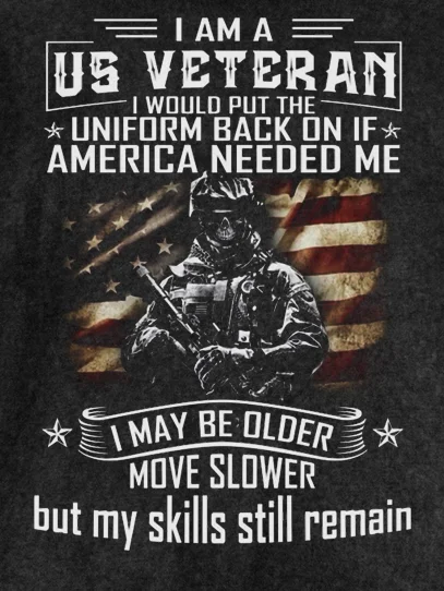 Veterans Day American Flag Soldier Slogan Hoodie Sweatshirt