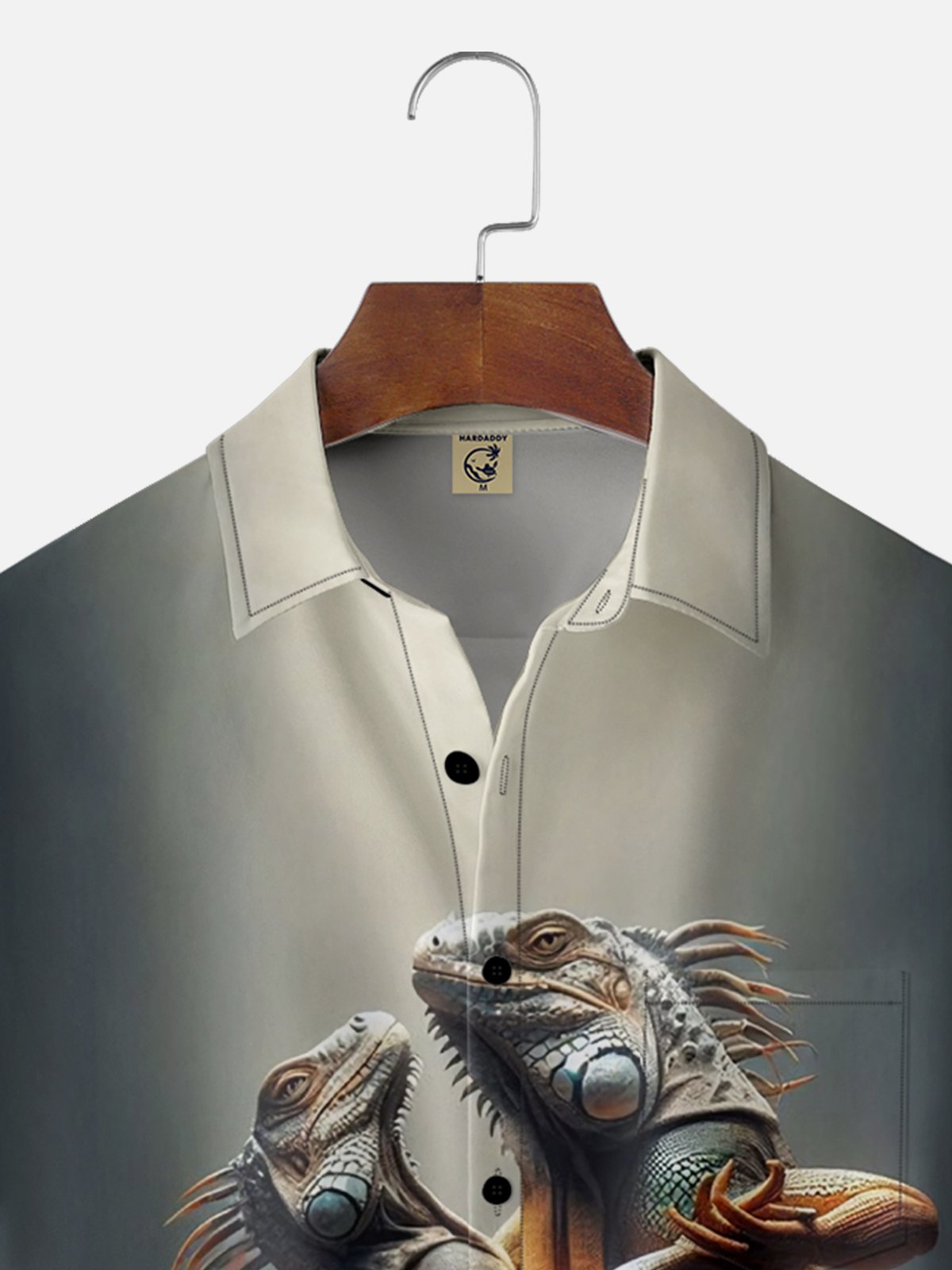 Moisture-wicking Lizard Ballroom Dance Fun Chest Pocket Hawaiian Shirt