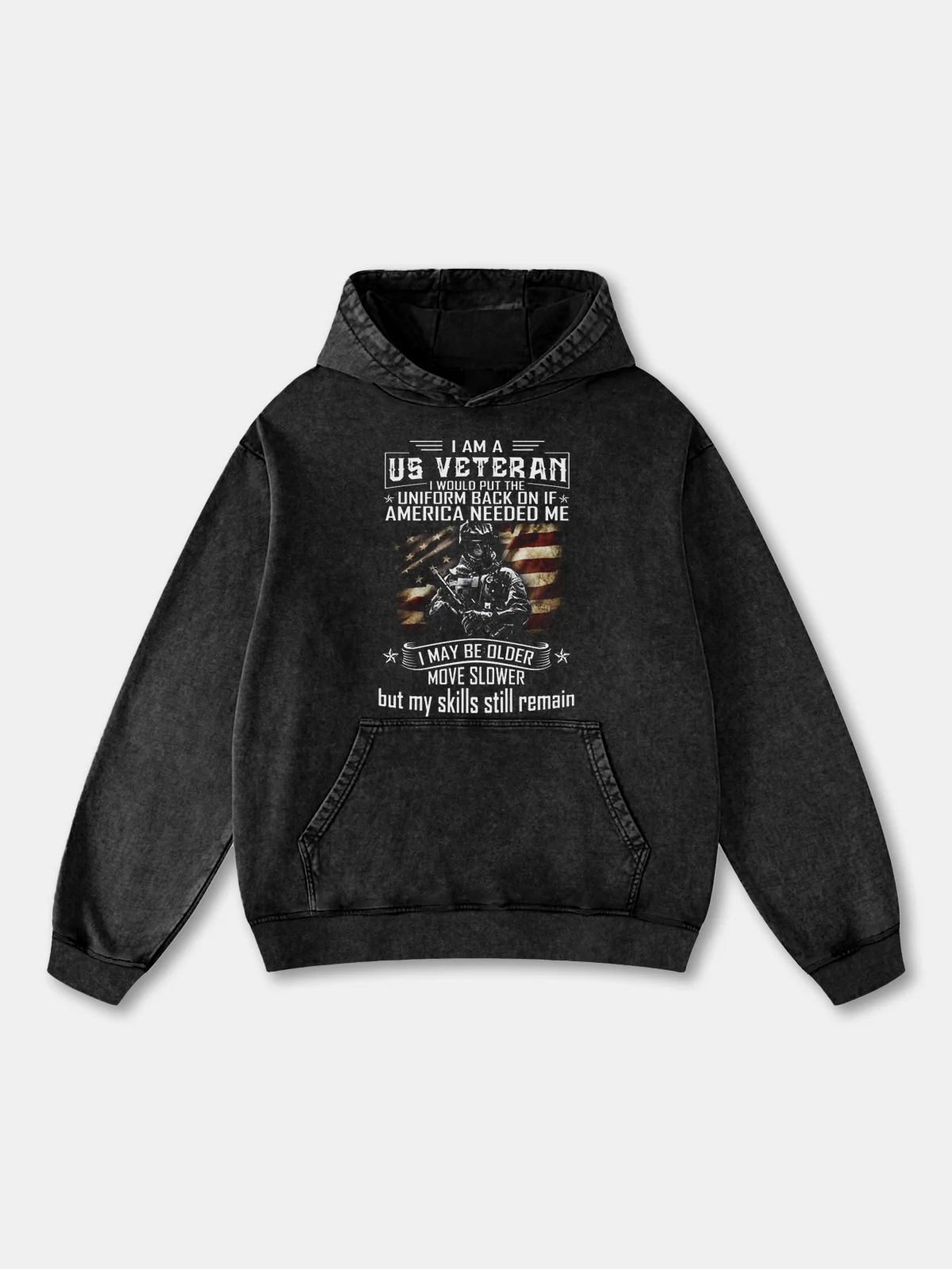 Veterans Day American Flag Soldier Slogan Hoodie Sweatshirt