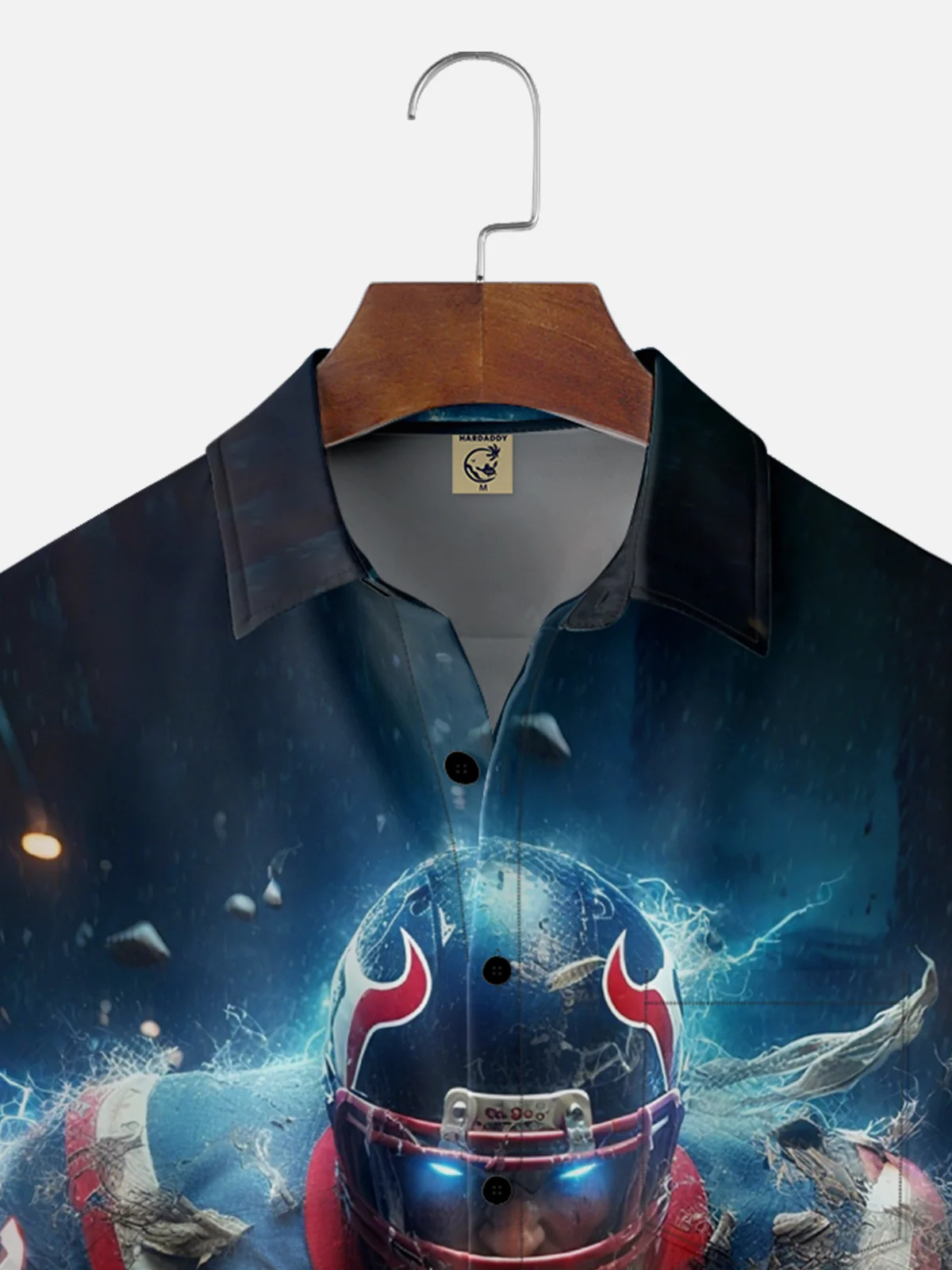Moisture-wicking American Football Houston Art Texans Fun Chest Pocket Casual Shirt