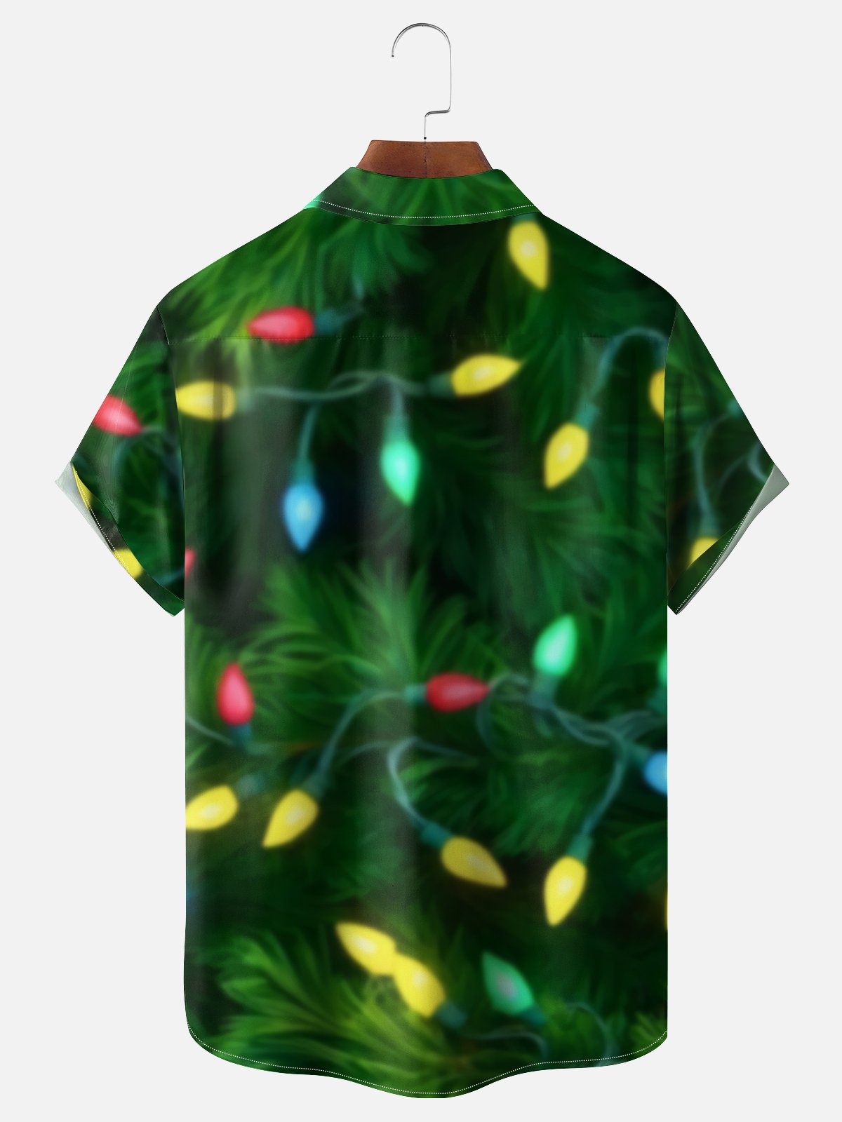 Moisture-wicking Christmas Flamingo Coconut Tree Champagne Chest Pocket Hawaiian Shirt