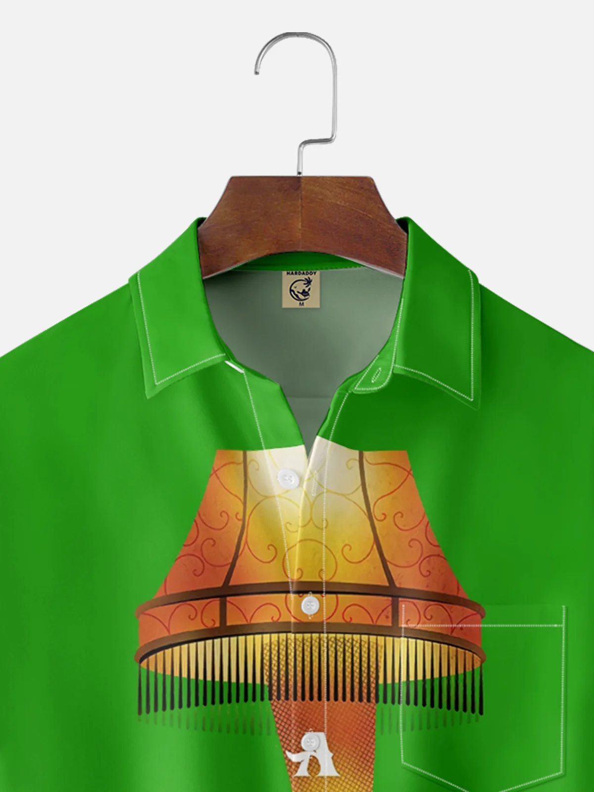 Moisture-wicking Funny Christmas Story Thigh Lamp Chest Pocket Casual Shirt