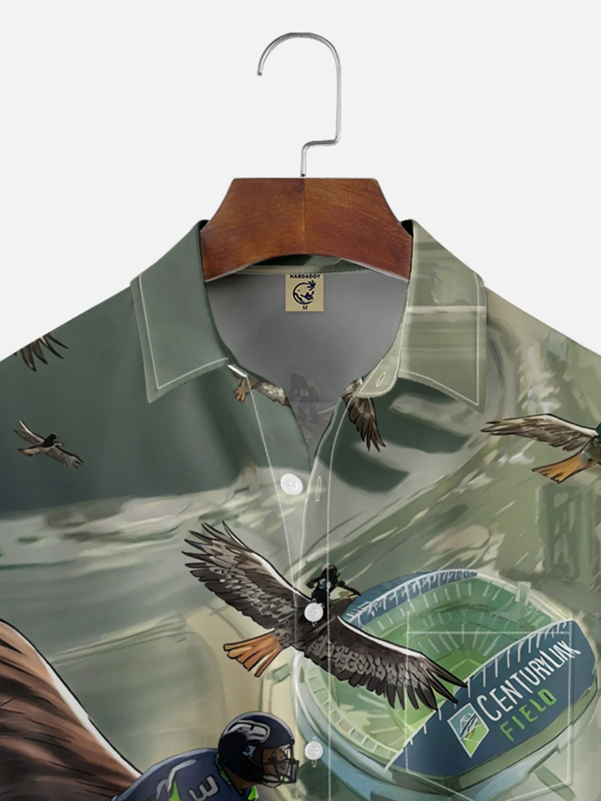 Moisture-wicking American Football Seattle Art Petrel Fun Chest Pocket Casual Shirt