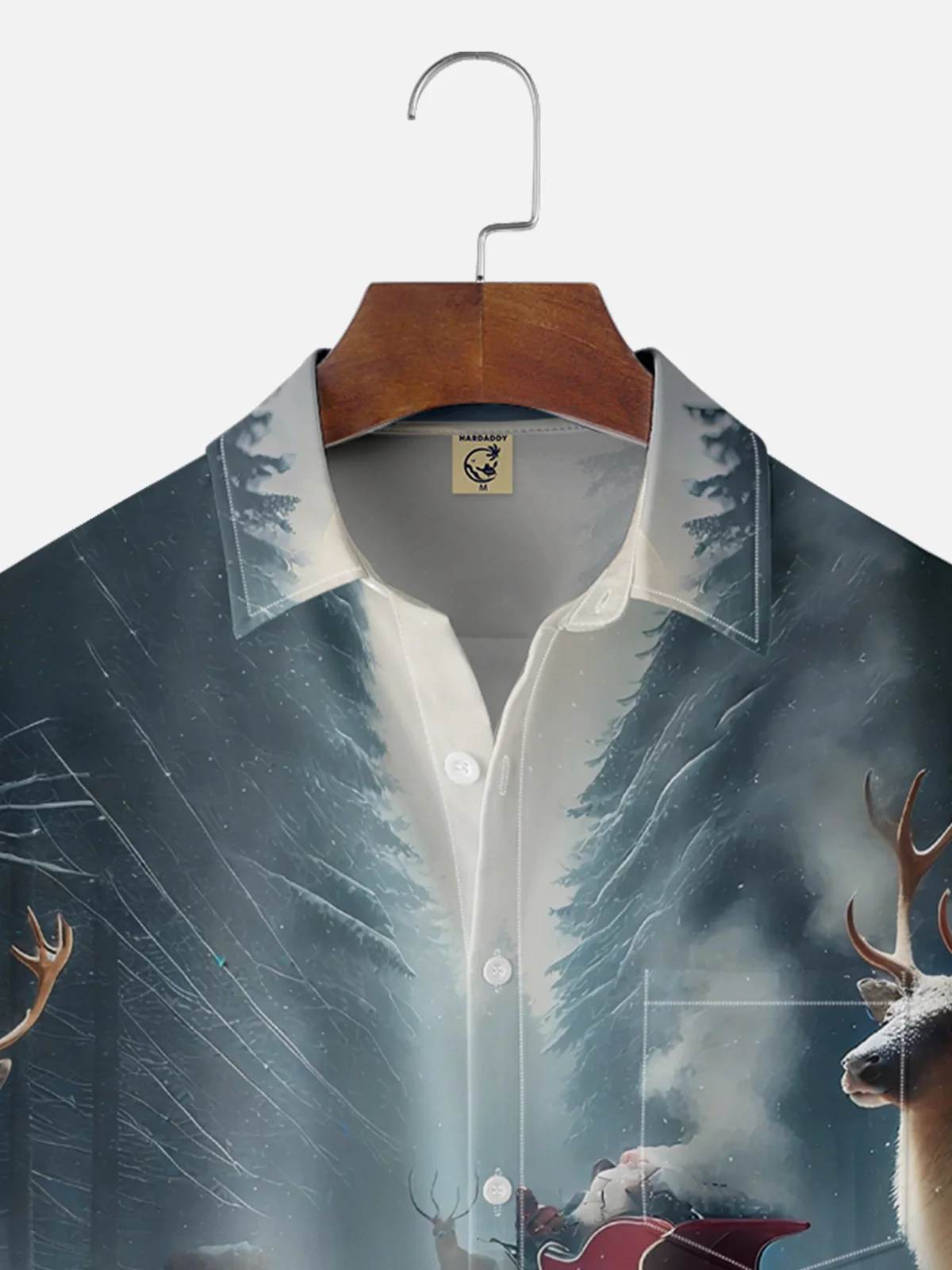 Moisture-wicking Christmas Funny Santa Chest Pocket Casual Shirt