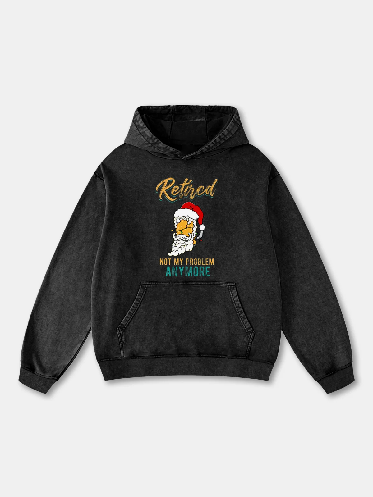 Hardaddy x Kimprut Imut Santa Hat beer Lights Retired Not My Problem Anymore Hoodie Sweatshirt
