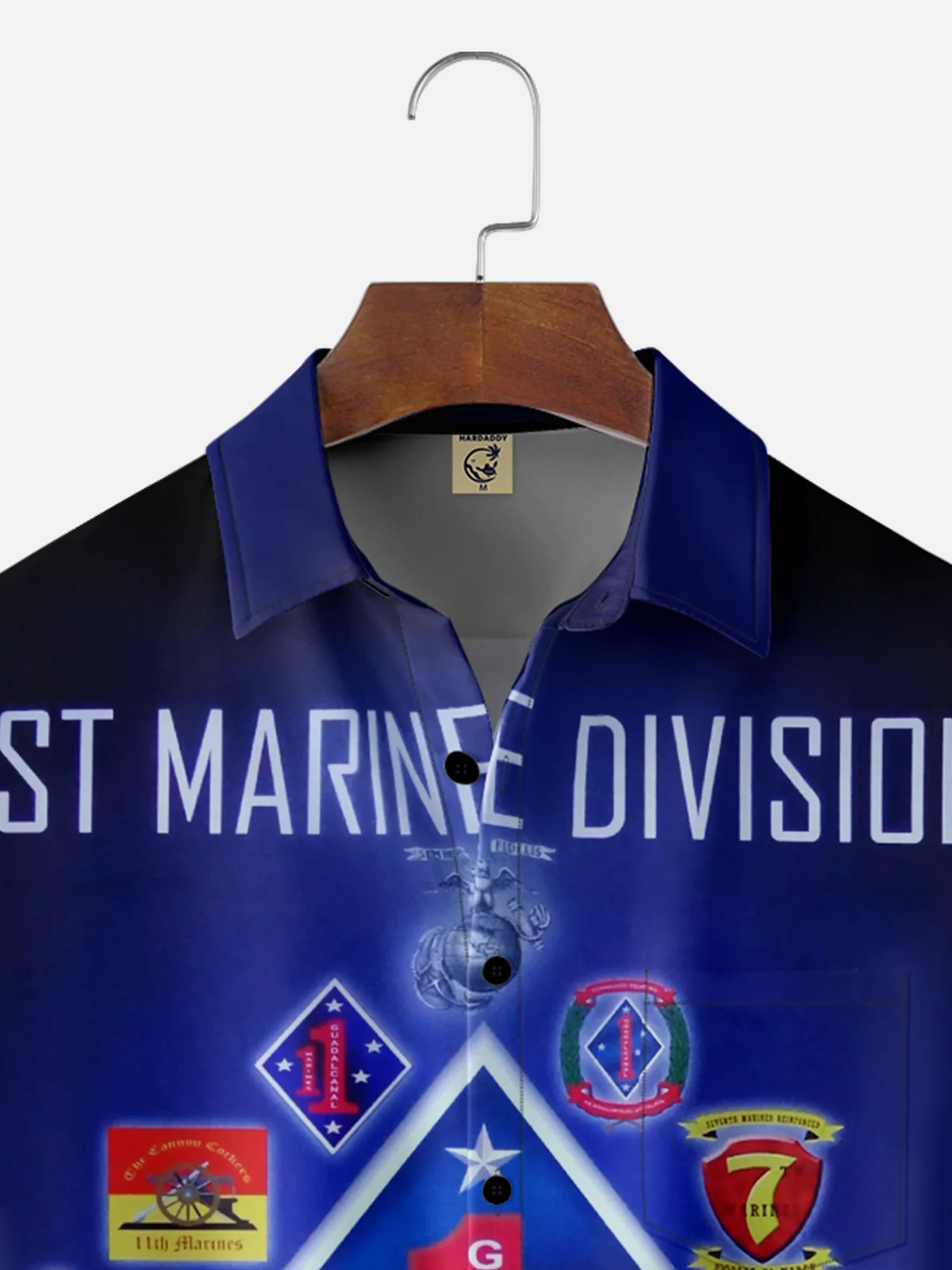 Moisture-wicking Veterans Day 1st Marine Division Chest Pocket Casual Shirt