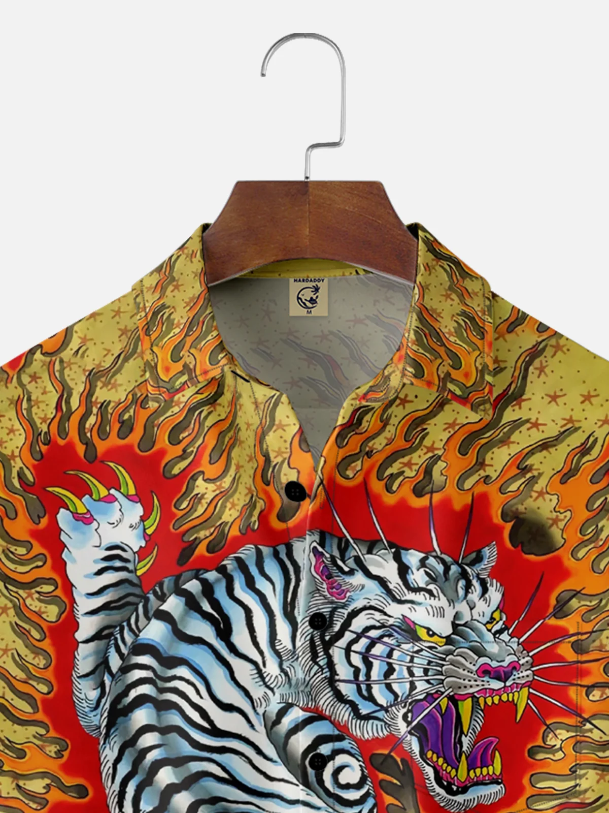 Moisture-wicking Japanese Culture White Tiger Chest Pocket Casual Shirt
