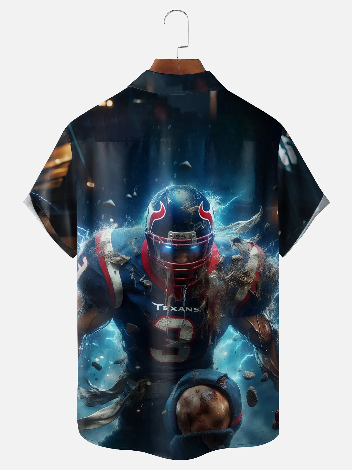 Moisture-wicking American Football Houston Art Texans Fun Chest Pocket Casual Shirt