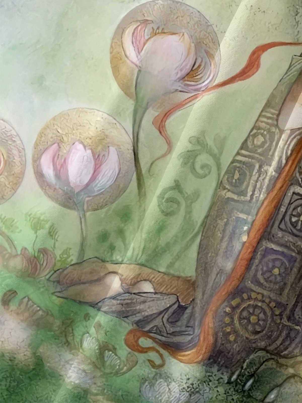 Moisture-wicking Art Lion Goddess Illustration Chest Pocket Casual Shirt