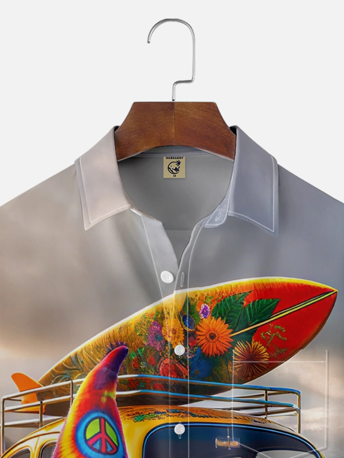 Moisture Wicking Retro Dwarf Car Chest Pocket Hawaiian Shirt