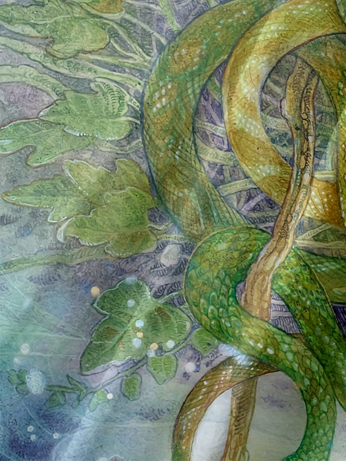 Moisture-wicking Art Fantasy Snake Illustration Chest Pocket Casual Shirt