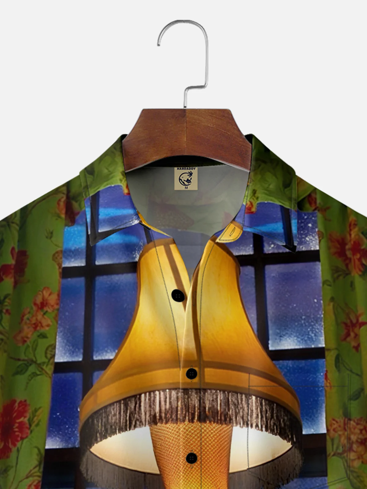 Moisture-Wicking Christmas Leg Lights Chest Pocket Hawaiian Shirt