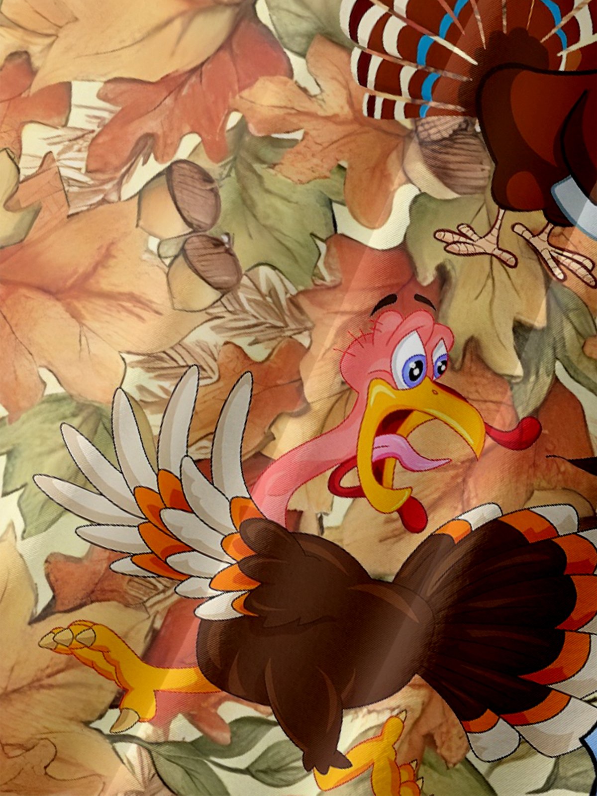Moisture-Wicking Thanksgiving Turkey Chest Pocket Hawaiian Shirt
