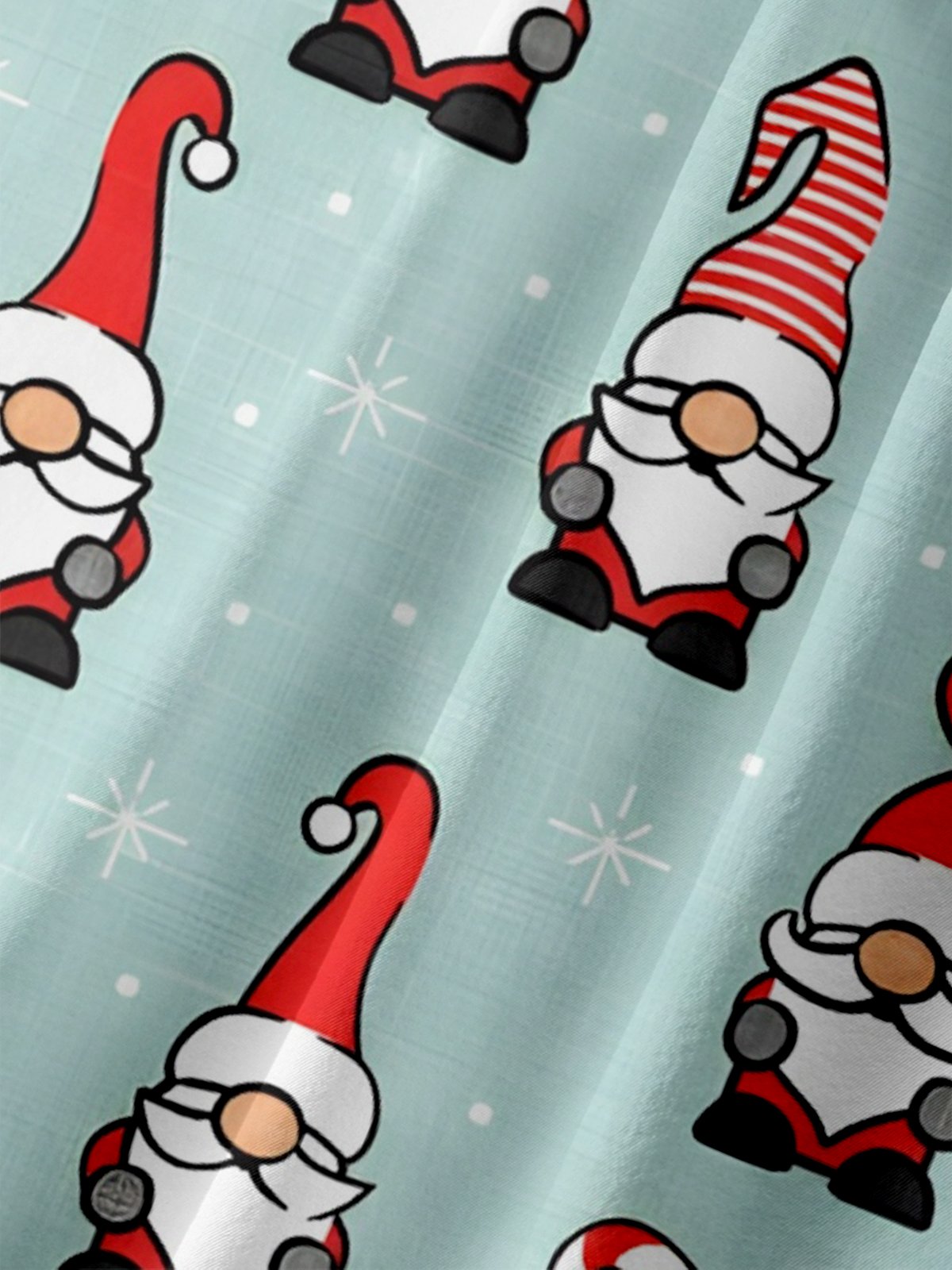 Moisture-Wicking Christmas Gnome Snowflake Chest Pocket Hawaiian Shirt
