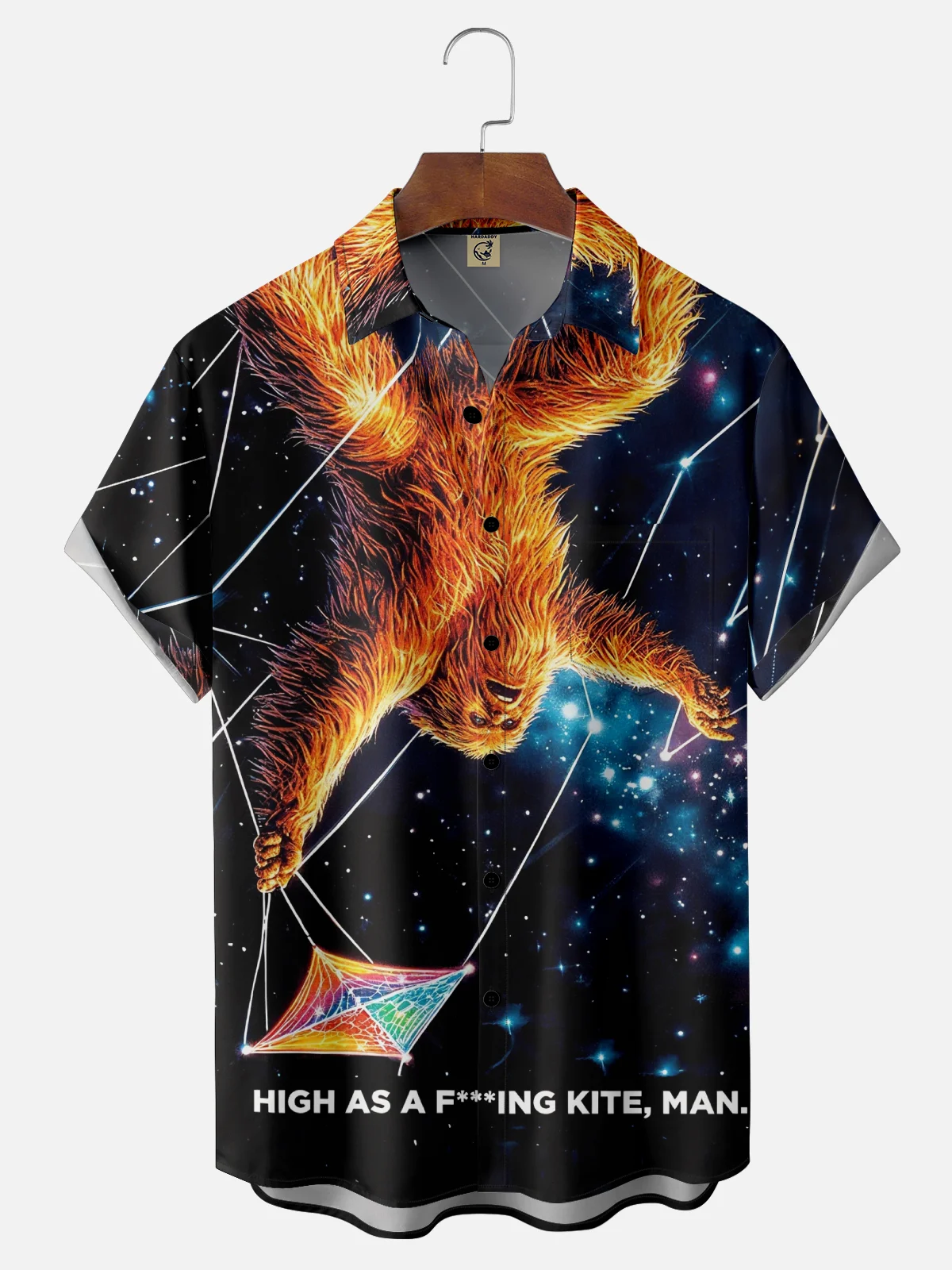 Moisture-Wicking Kite Bigfoot Chest Pocket Hawaiian Shirt