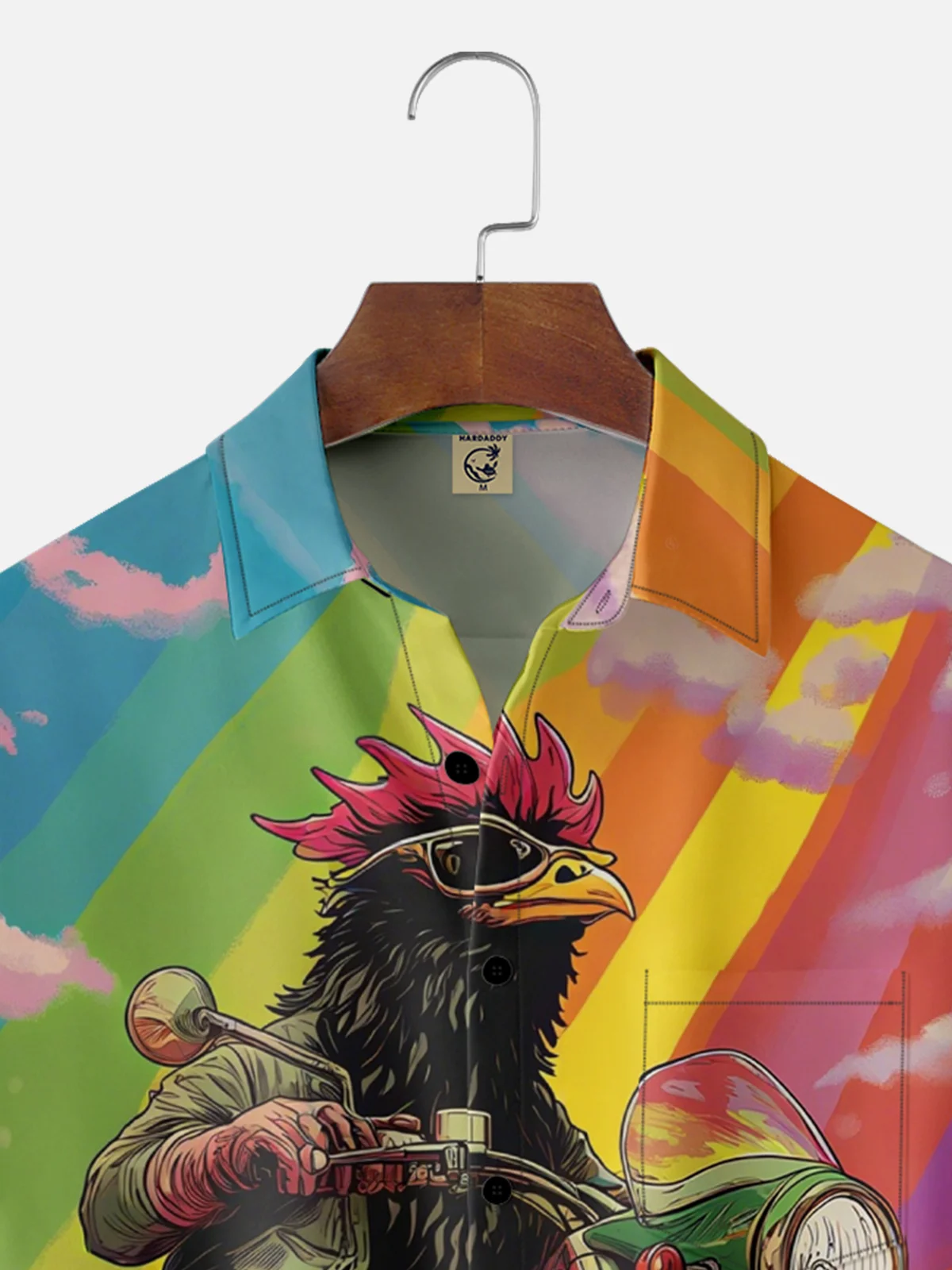 Moisture-Wicking Biker Chicken Breast Pocket Hawaiian Shirt