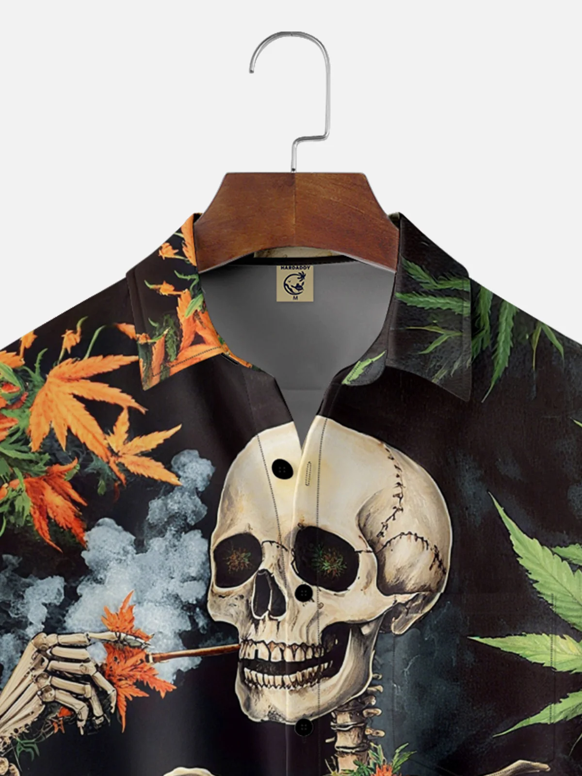 Moisture-Wicking Day Of The Dead Skull Chest Pocket Hawaiian Shirt