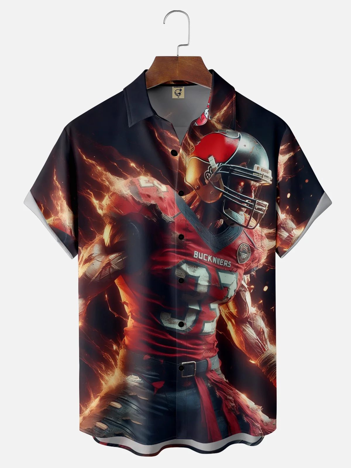 Moisture-wicking American Football Pittsburgh Art Pirates Fun Chest Pocket Casual Shirt